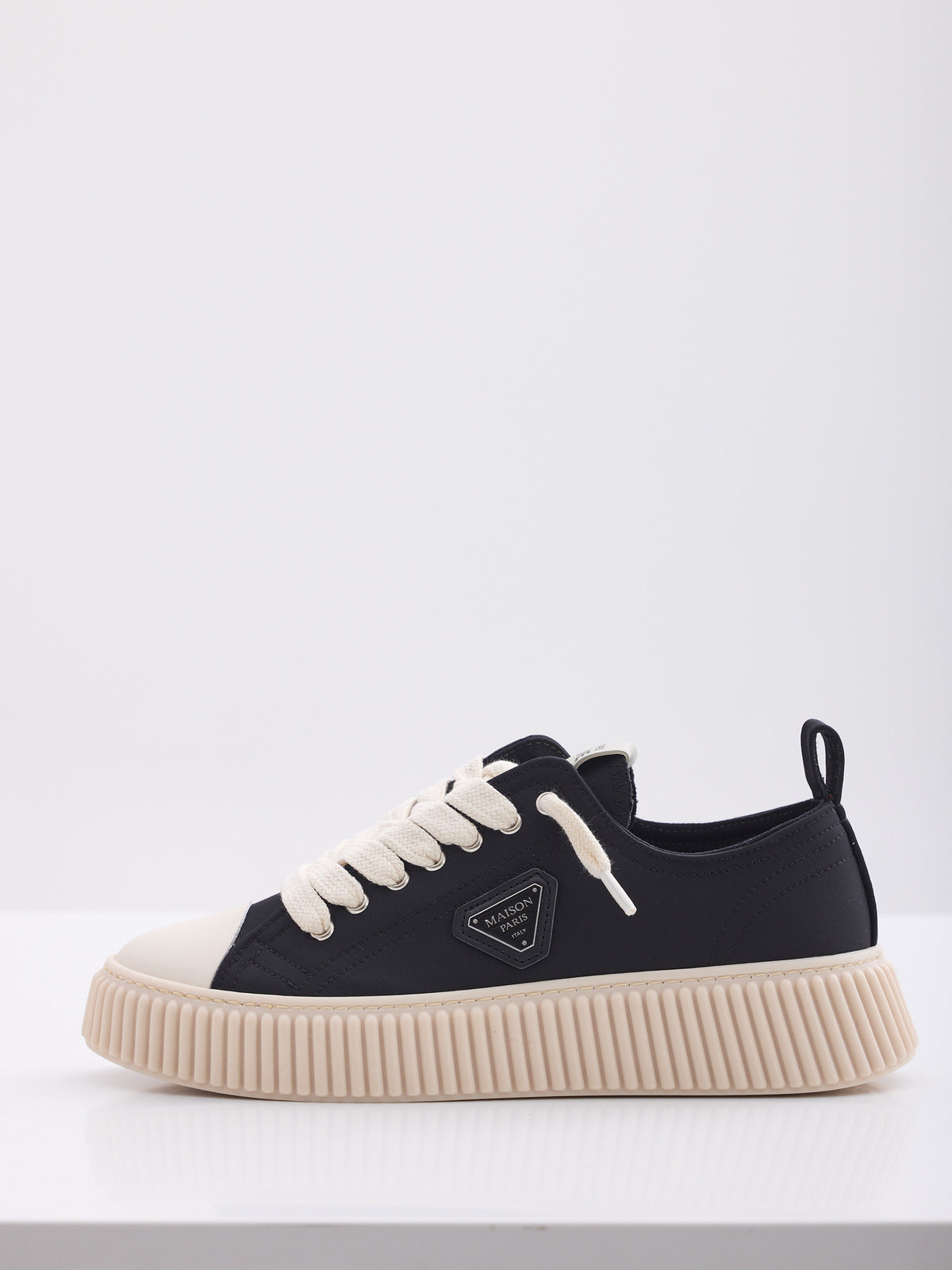 MAISON 9 PARIS Sneakers - Black Leather Plate