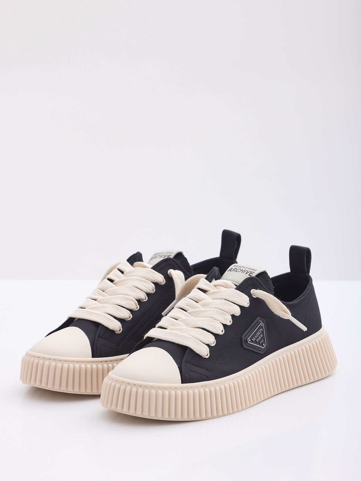 MAISON 9 PARIS Sneakers - Black Leather Plate