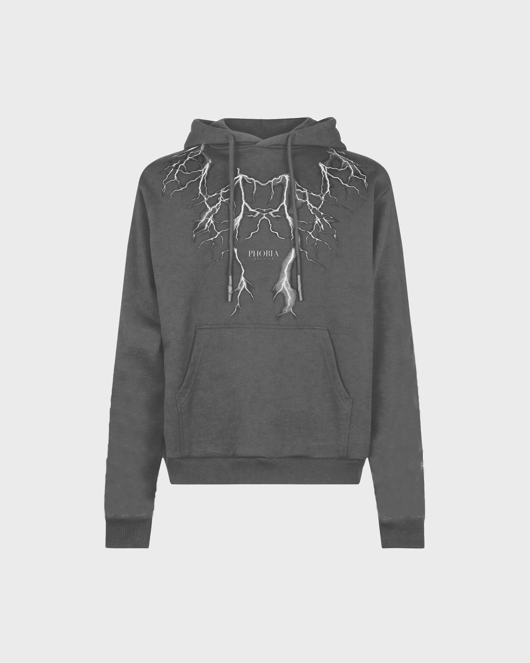 PHOBIA GREY HOODIE WITH GREY LIGHT LIGHTNING