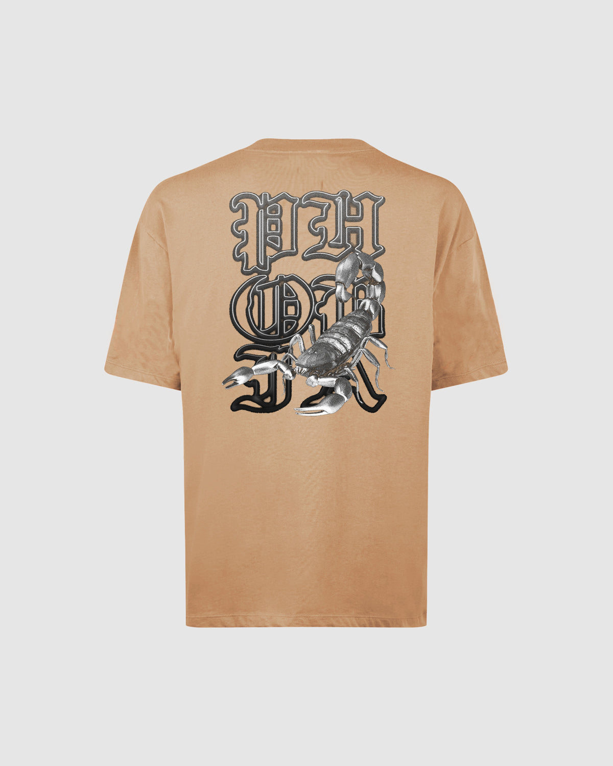 PHOBIA ORANGE T-SHIRT WITH GREY SCORPION PRINT