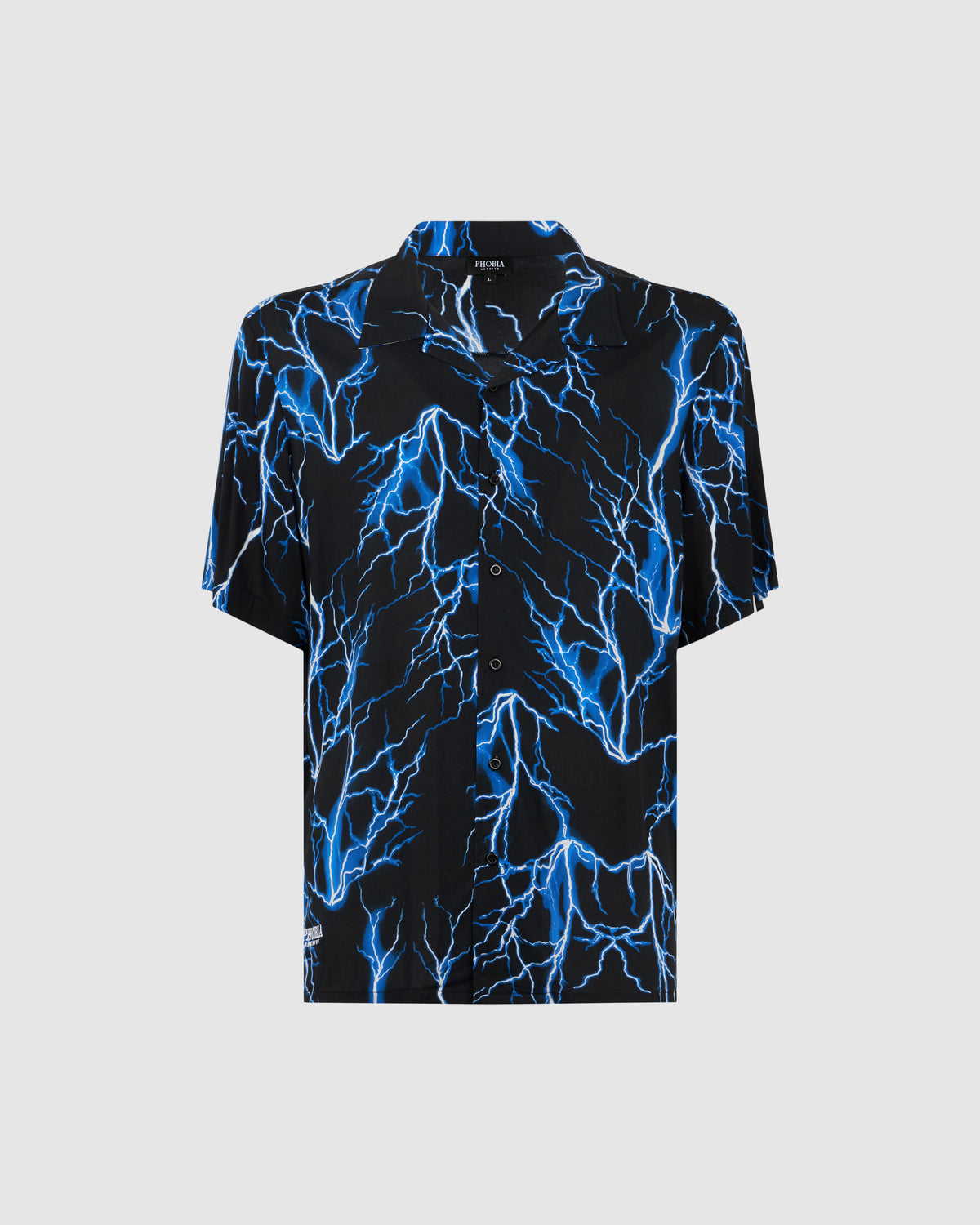 PHOBIA BLACK SHIRT WITH BLUE LIGHTNING