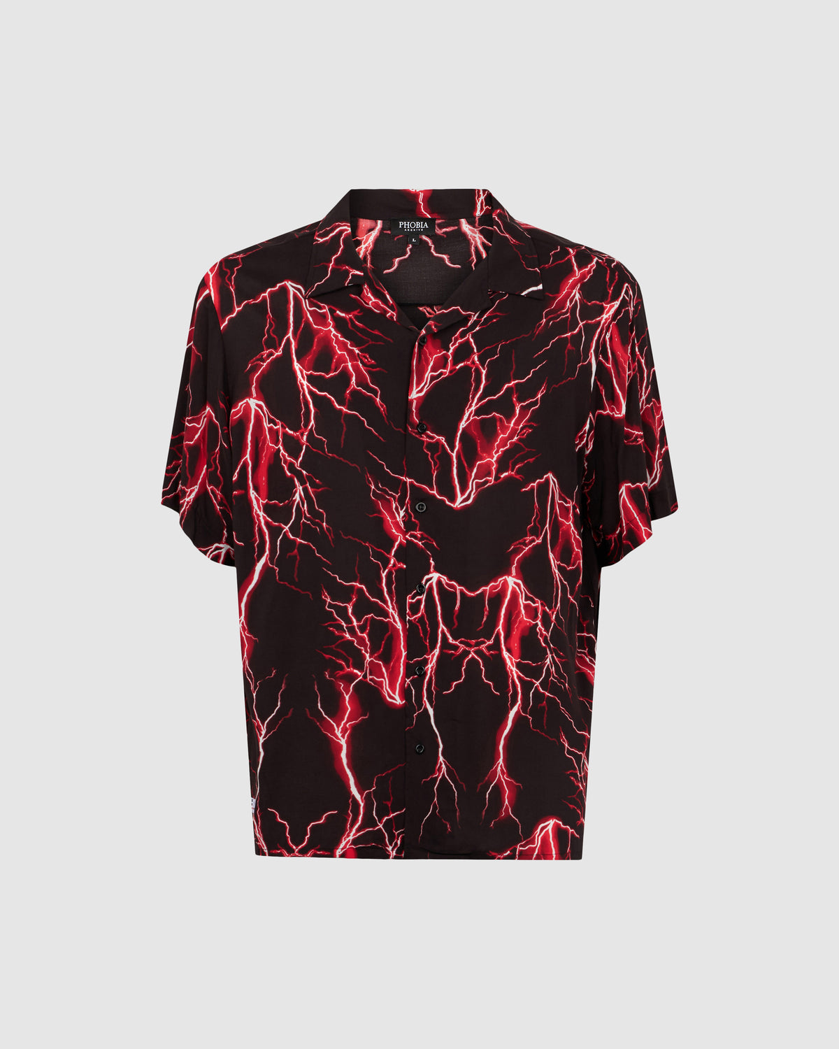 PHOBIA BLACK SHIRT WITH RED LIGHTNING