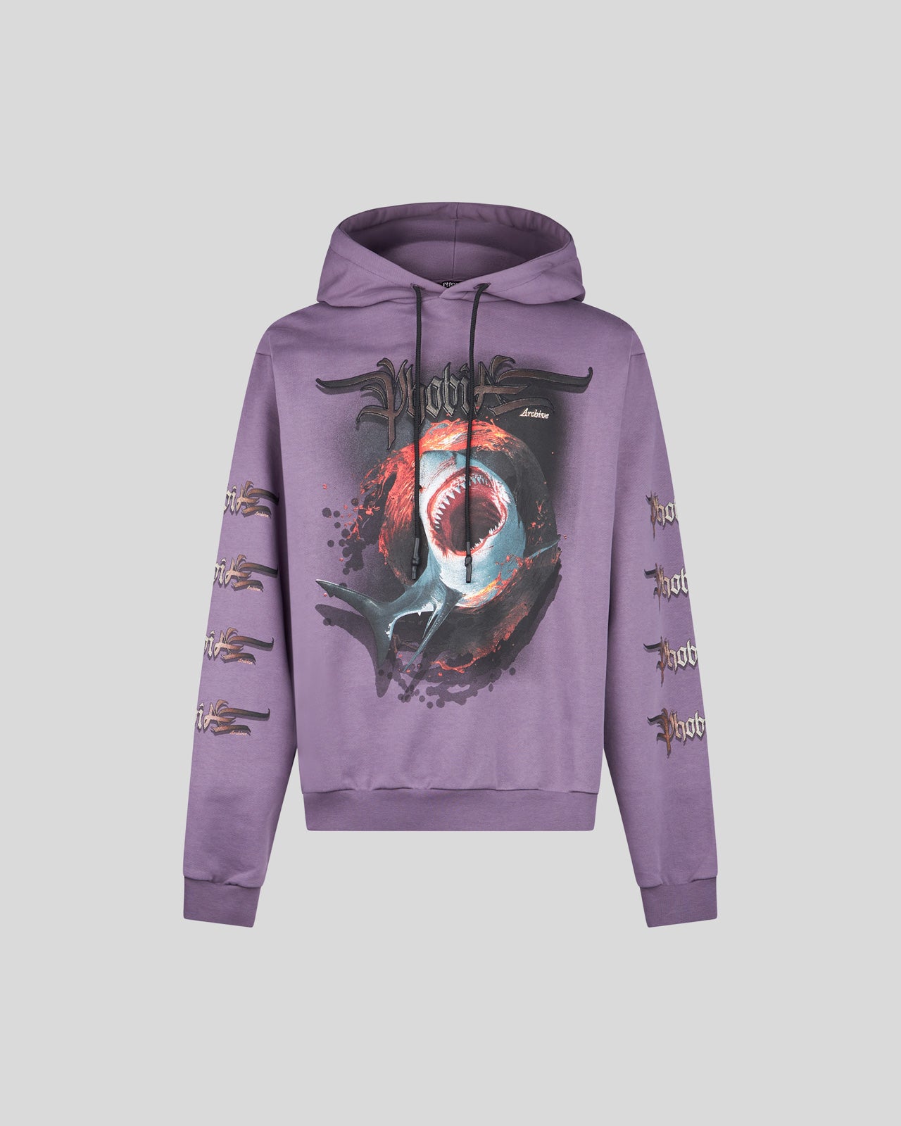 PHOBIA BLUE HOODIE WITH SHARK PRINT