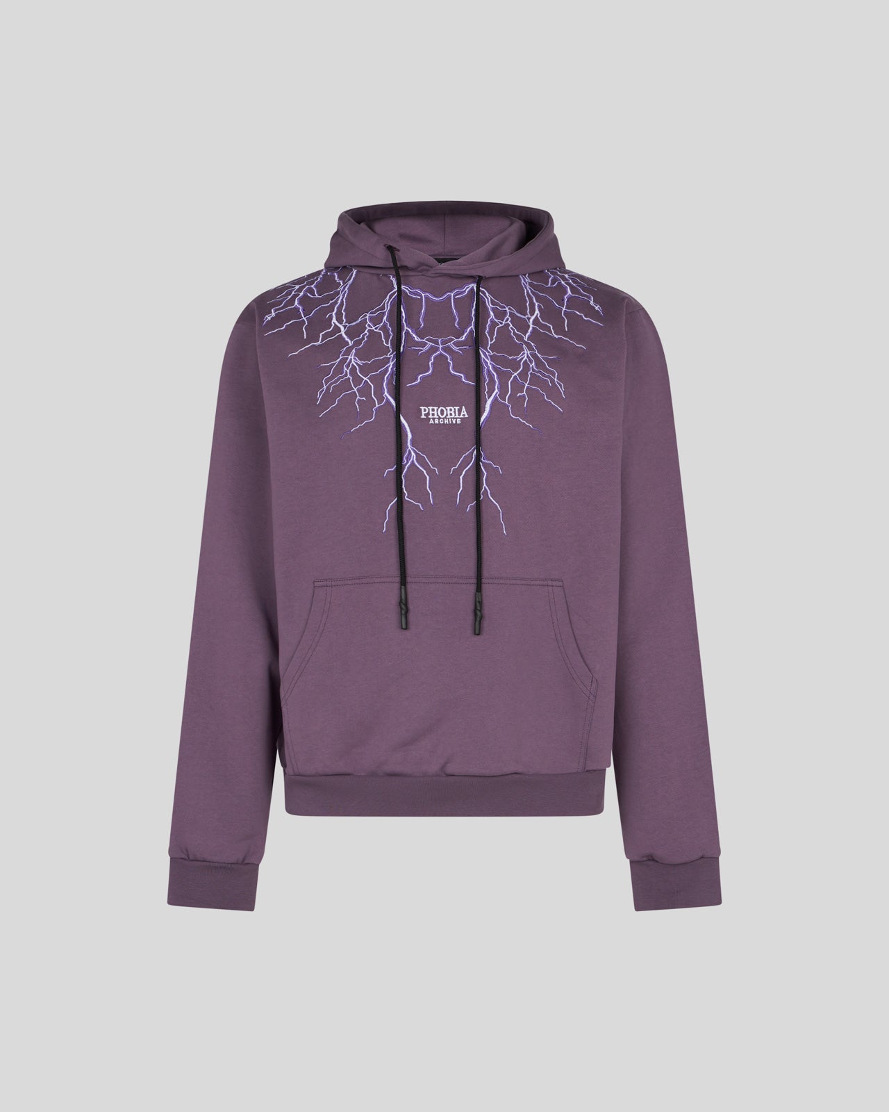 PHOBIA BLUE HOODIE WITH PURPLE EMBROIDERY LIGHTNING
