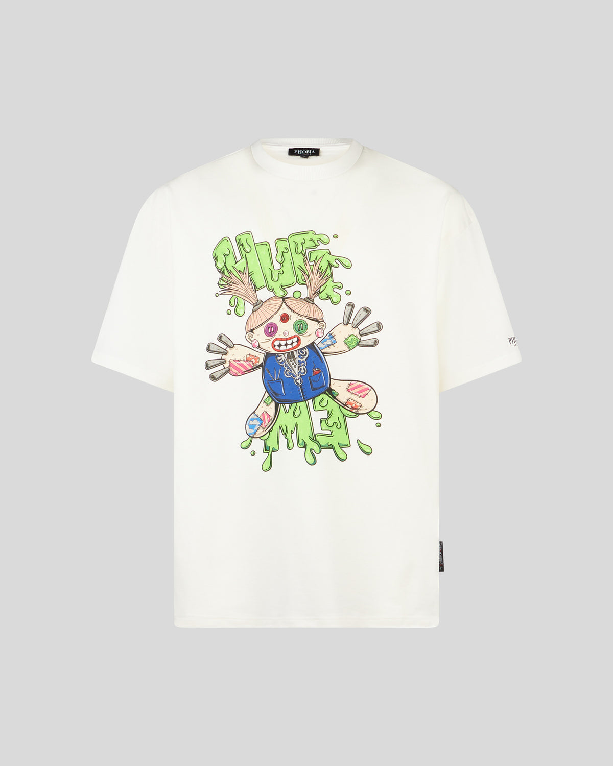 PHOBIA WHITE T-SHIRT WITH TDC HUG PRINT