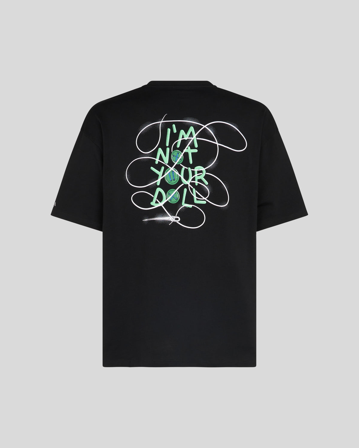 PHOBIA BLACK T-SHIRT WITH TDC HUG PRINT