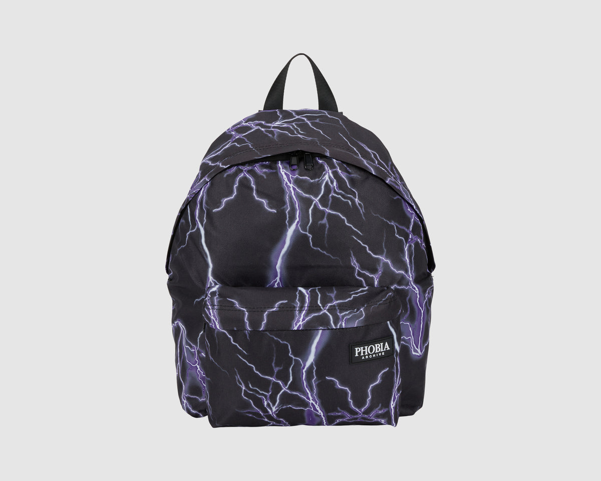 PHOBIA BLACK BACKPACK WITH PURPLE LIGHTNING
