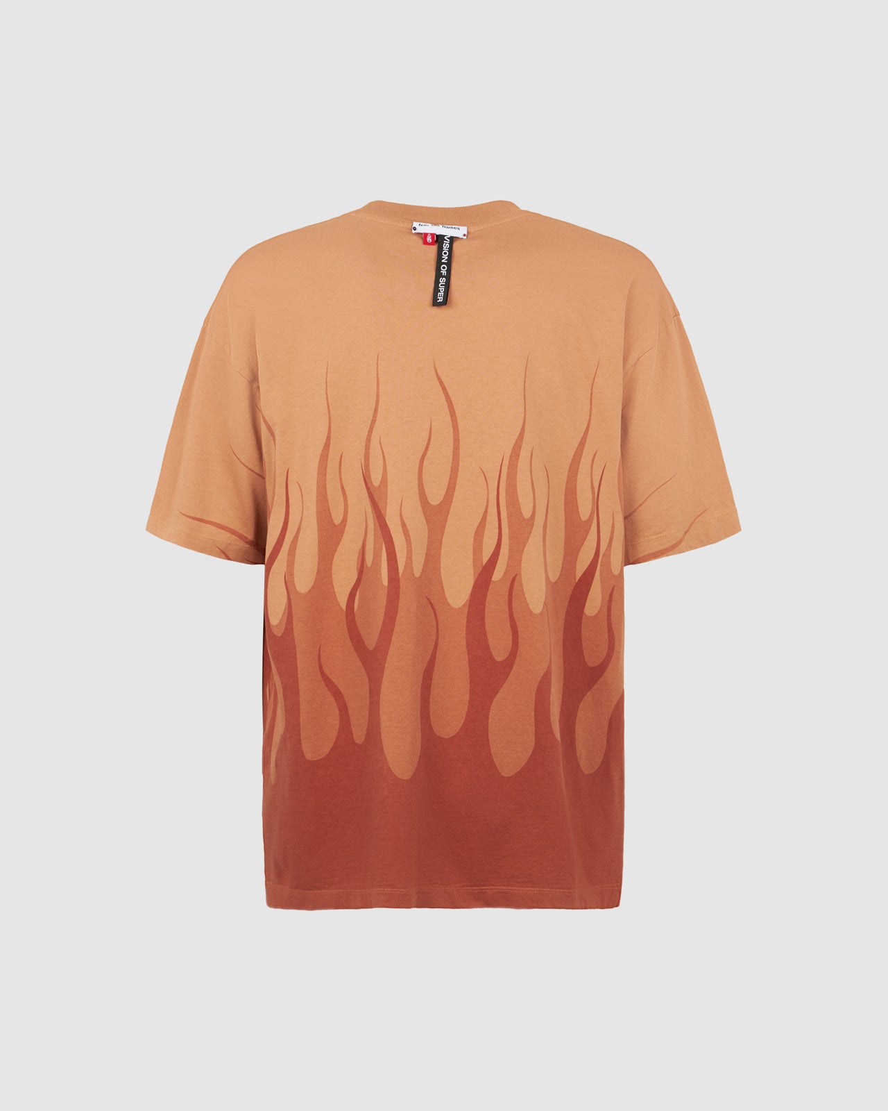 VISION OF SUPER TERRACOTTA T-SHIRT WITH DOUBLE FLAMES
