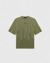 VISION OF SUPER GREEN T-SHIRT WITH DOUBLE FLAMES