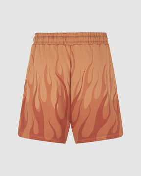 VISION OF SUPER TERRACOTTA SHORTS WITH DOUBLE FLAMES