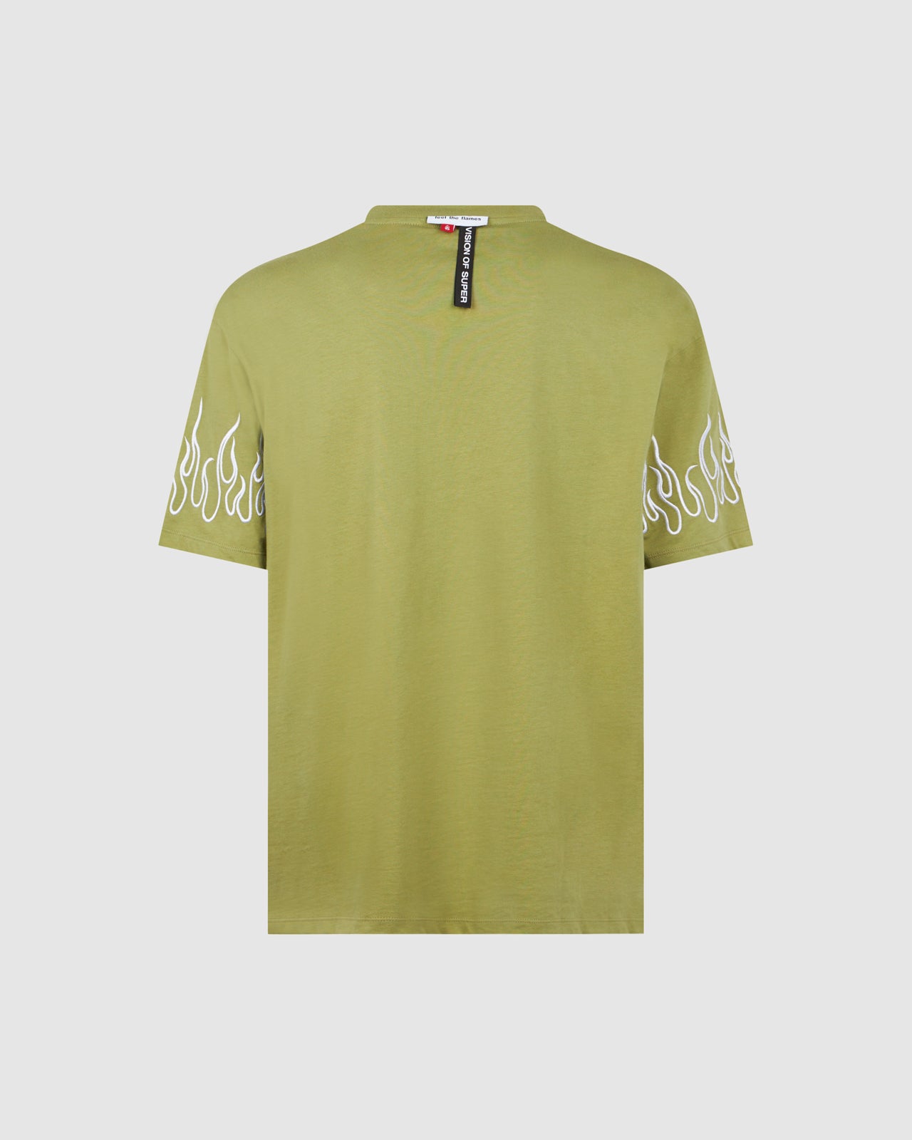 VISION OF SUPER GREEN T-SHIRT WITH EMBROIDERY FLAME