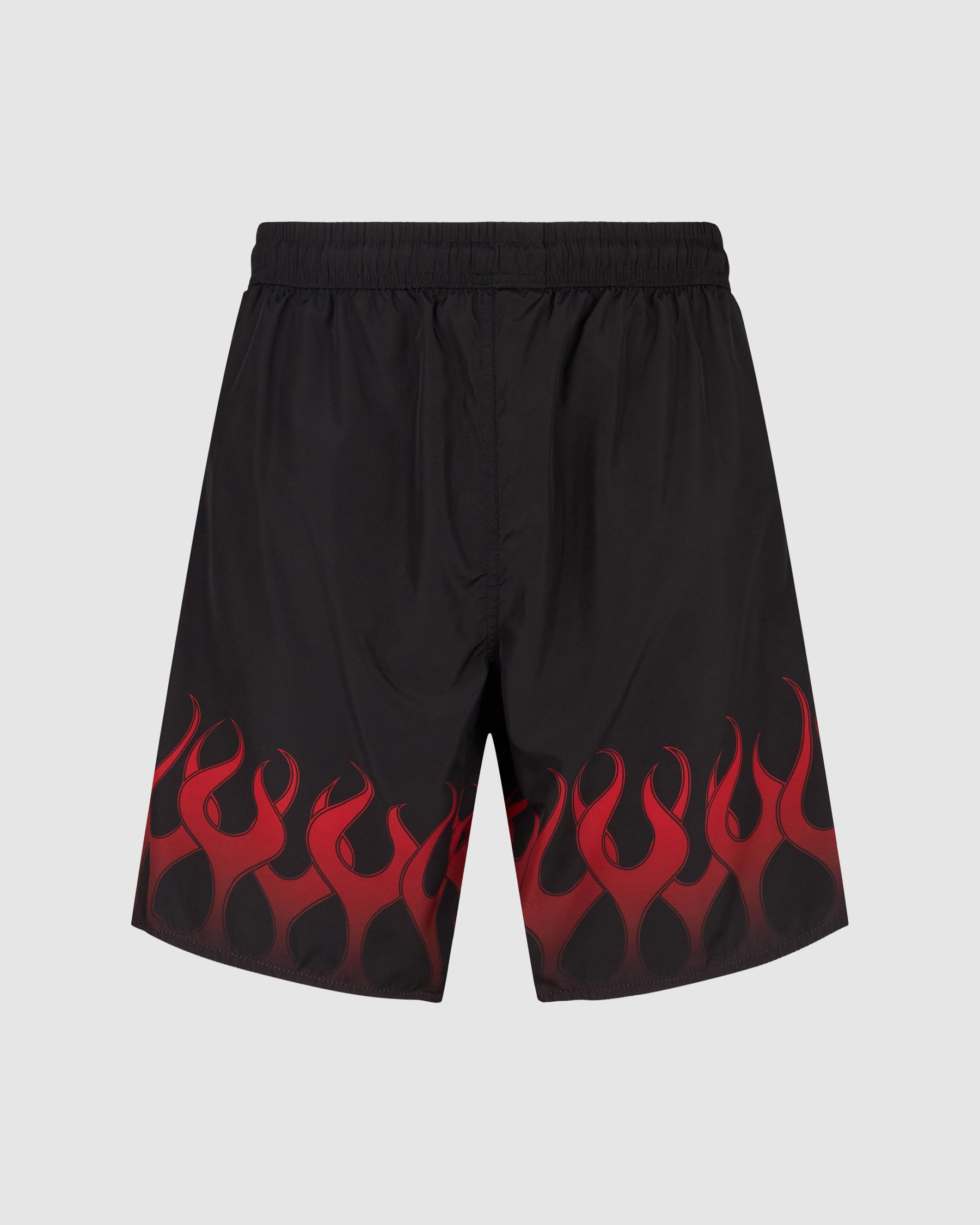 VISION OF SUPER BLACK SWIMWEAR WITH RED FLAMES