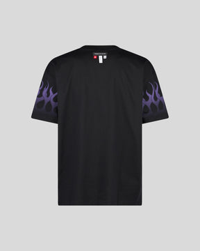 VISION OF SUPER BLACK TSHIRT WITH PURPLE RACING FLAMES