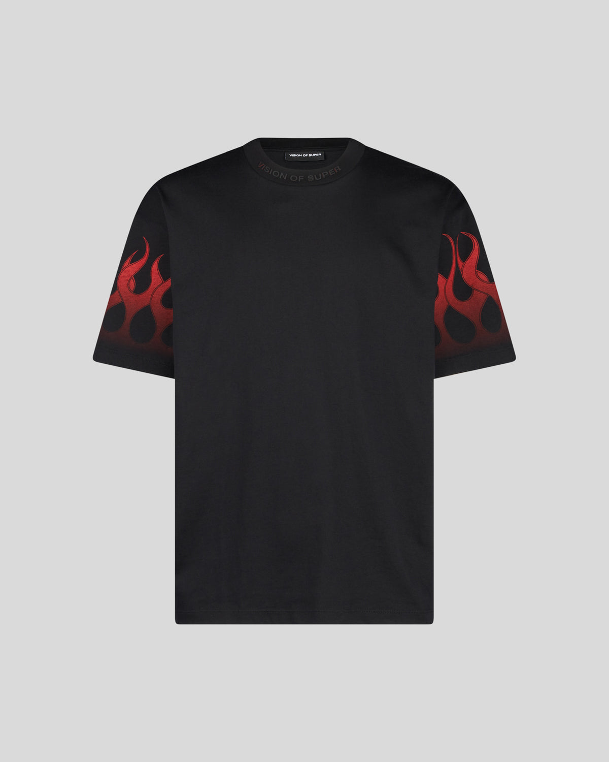 VISION OF SUPER BLACK TSHIRT WITH RED RACING FLAMES