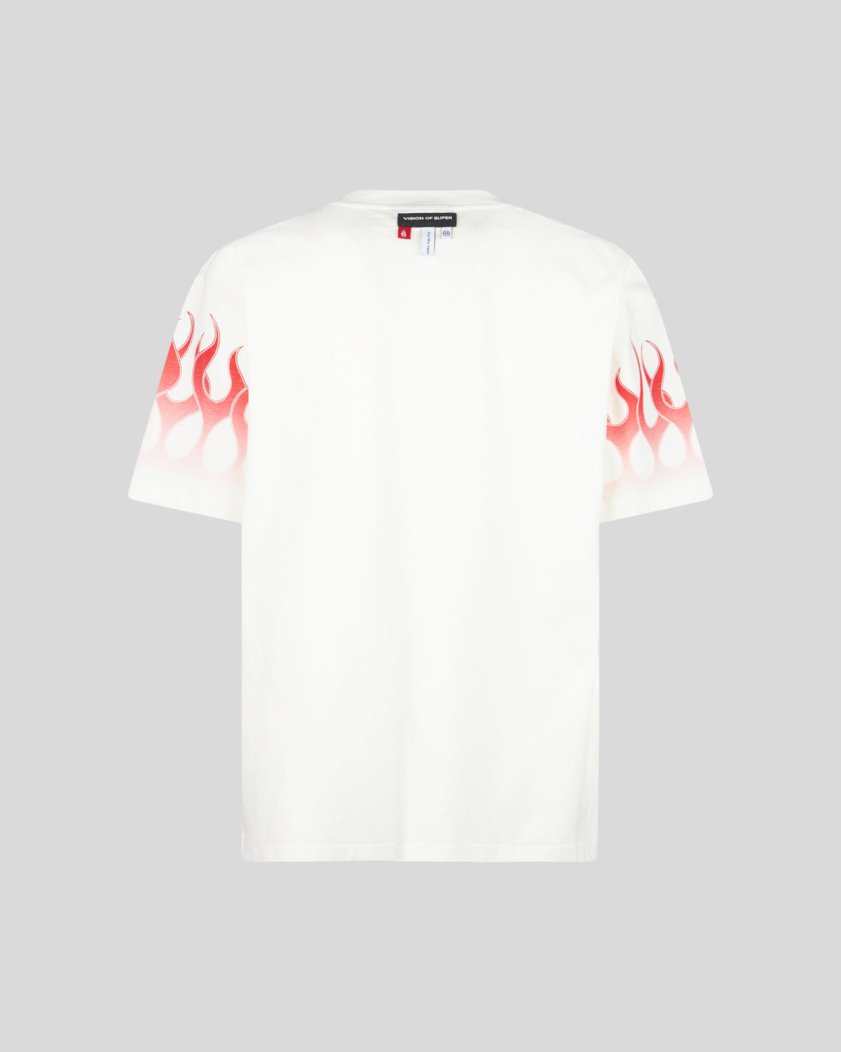 VISION OF SUPER WHITE TSHIRT WITH RED RACING FLAMES