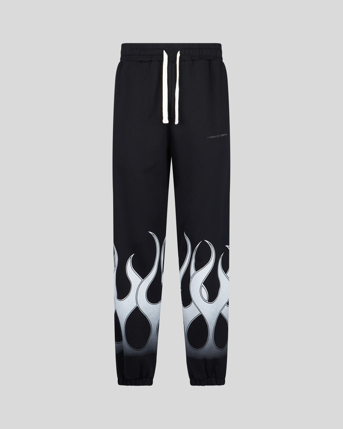 VISION OF SUPER BLACK PANTS WITH WHITE FLAMES