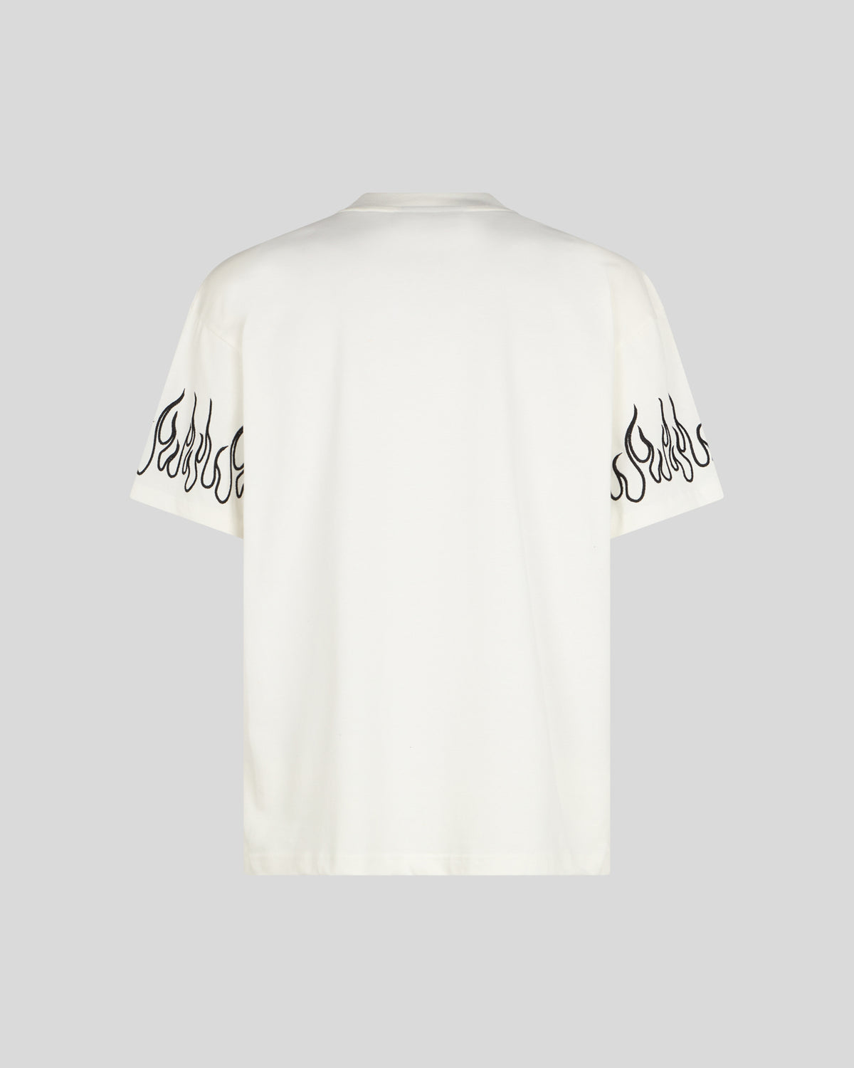 VISION OF SUPER WHITE T-SHIRT WITH BLACK FLAMES