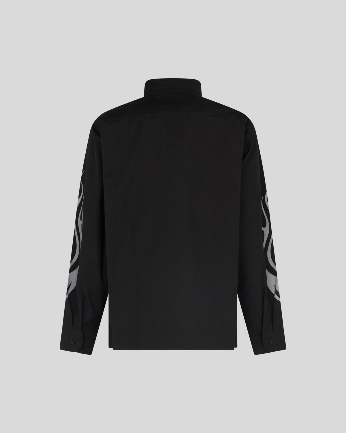 VISION OF SUPER BLACK SHIRT WITH GREY TRIBAL FLAMES