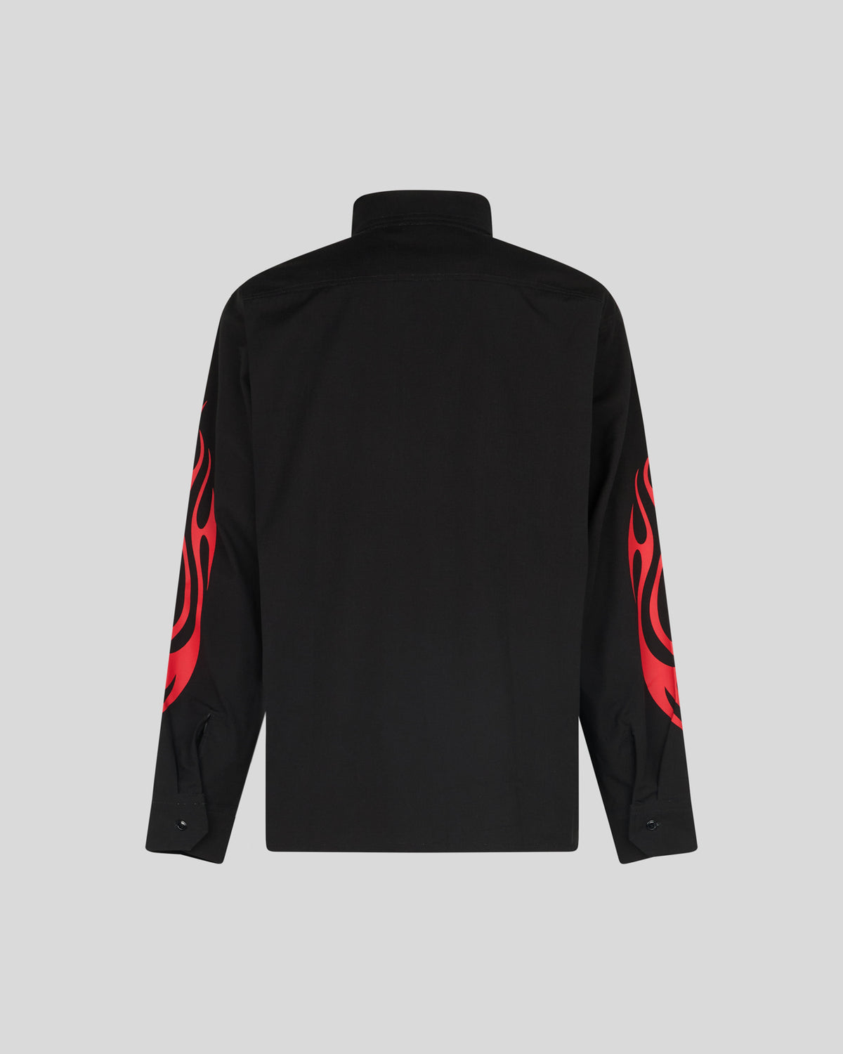 VISION OF SUPER BLACK SHIRT WITH RED TRIBAL FLAMES