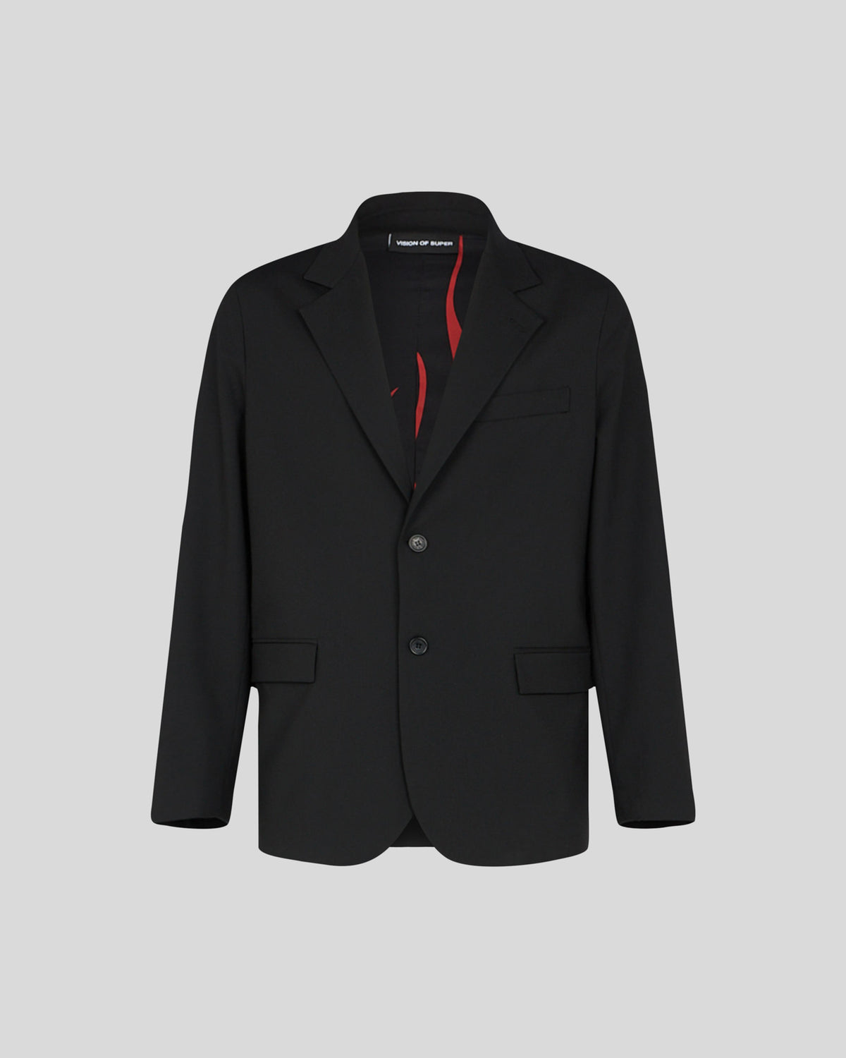 VISION OF SUPER BLACK BLAZER WITH INTERNAL FLAMES