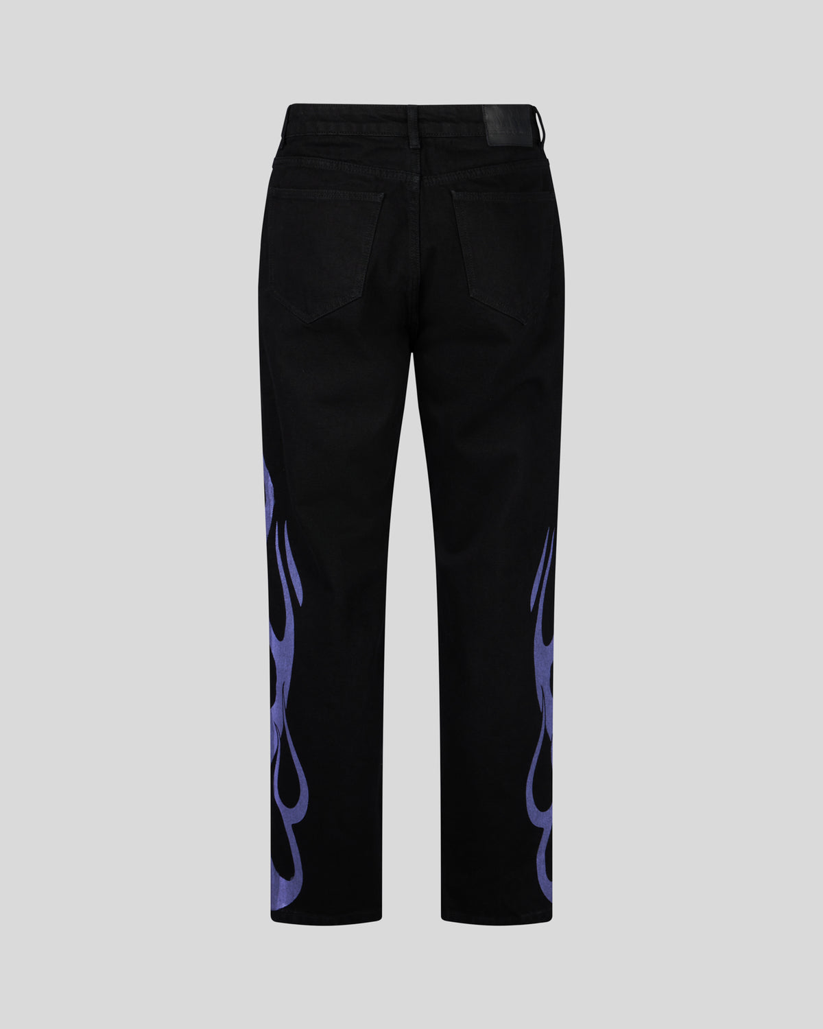 VISION OF SUPER BLACK JEANS WITH PURPLE FLAMES