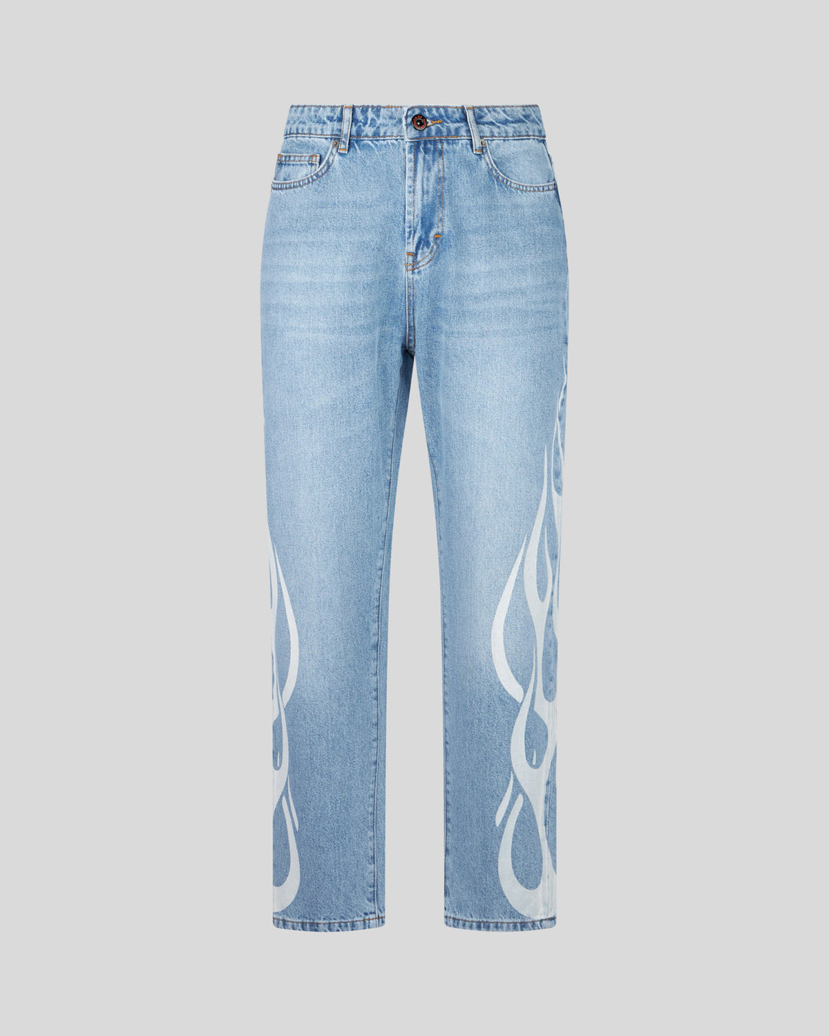 VISION OF SUPER BLUE JEANS WITH WHITE FLAMES