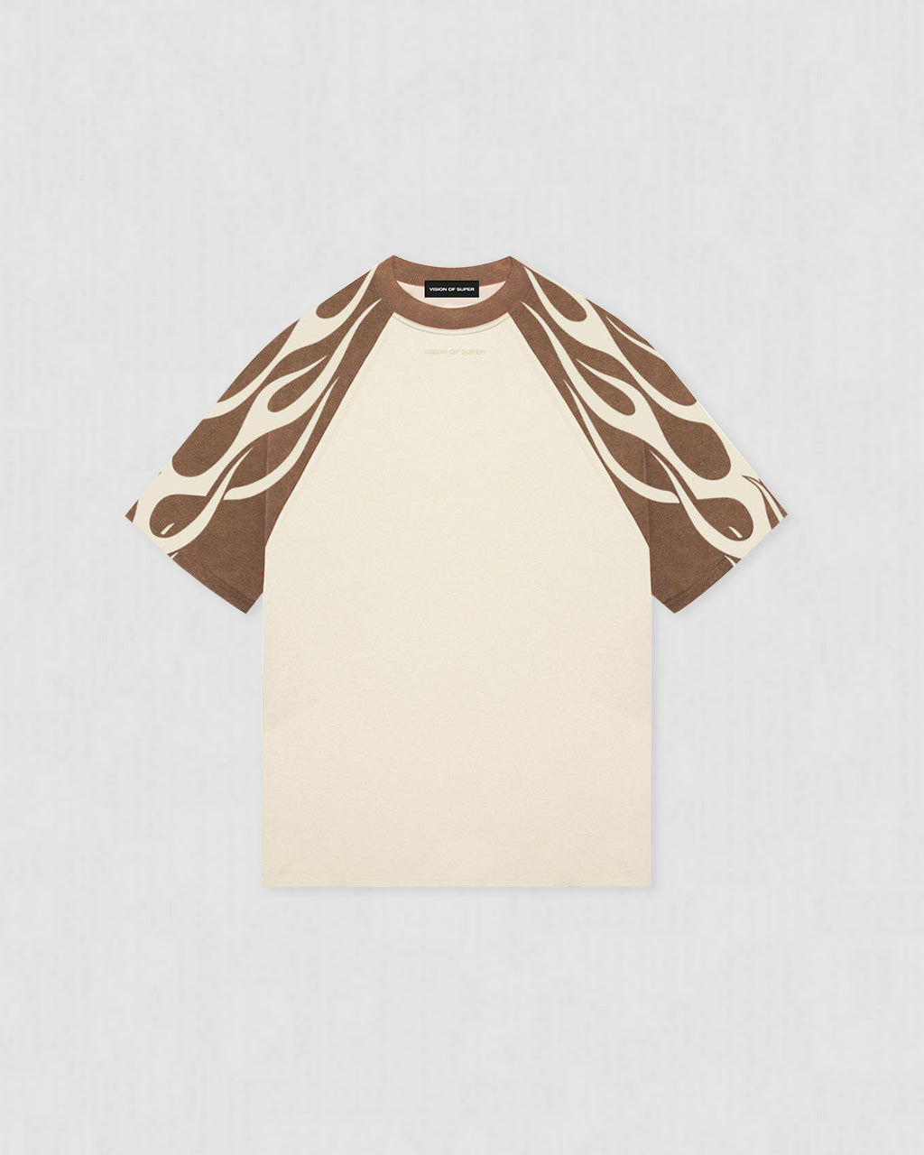 VISION OF SUPER WHITE T-SHIRT WITH TERRACOTTA FLAMES