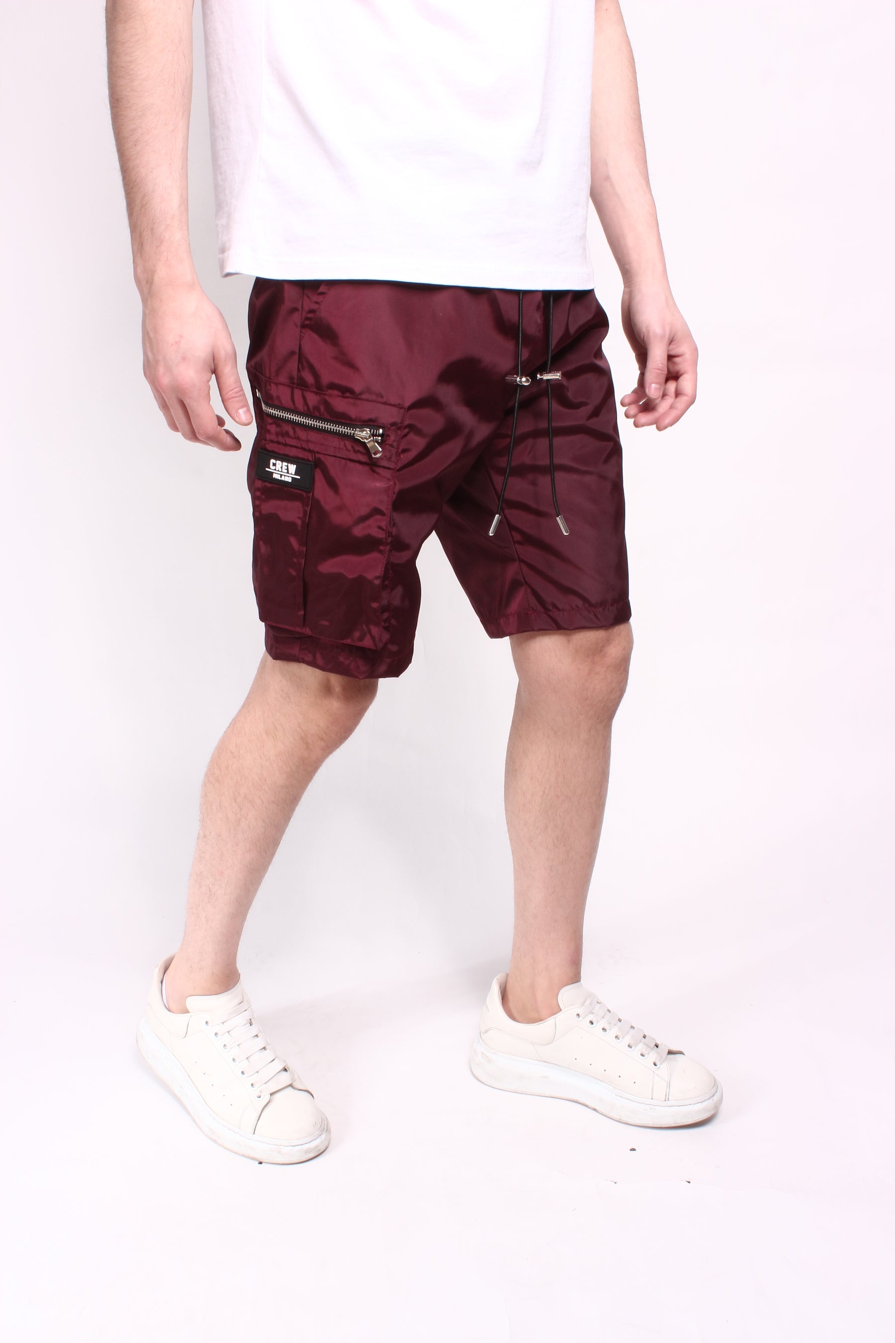 CREW Short Premium Cargo Pants Red Bordo