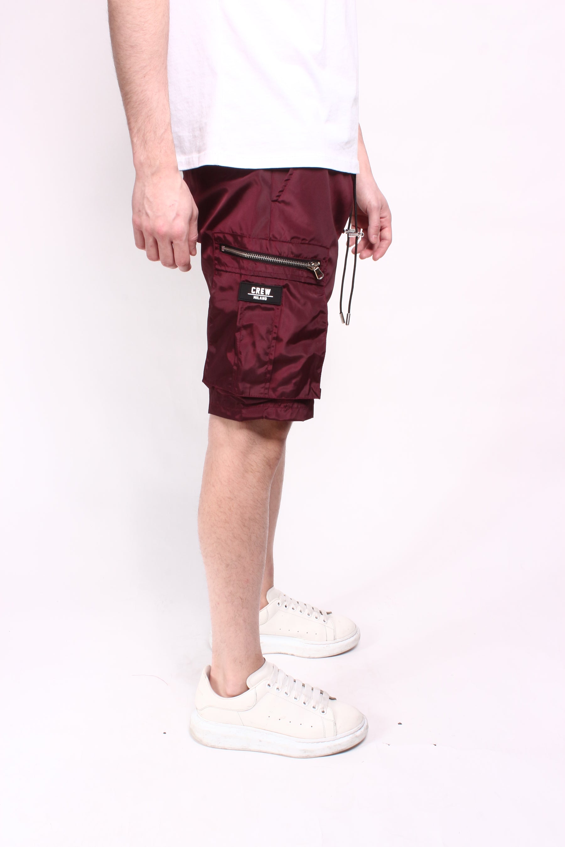 CREW Short Premium Cargo Pants Red Bordo