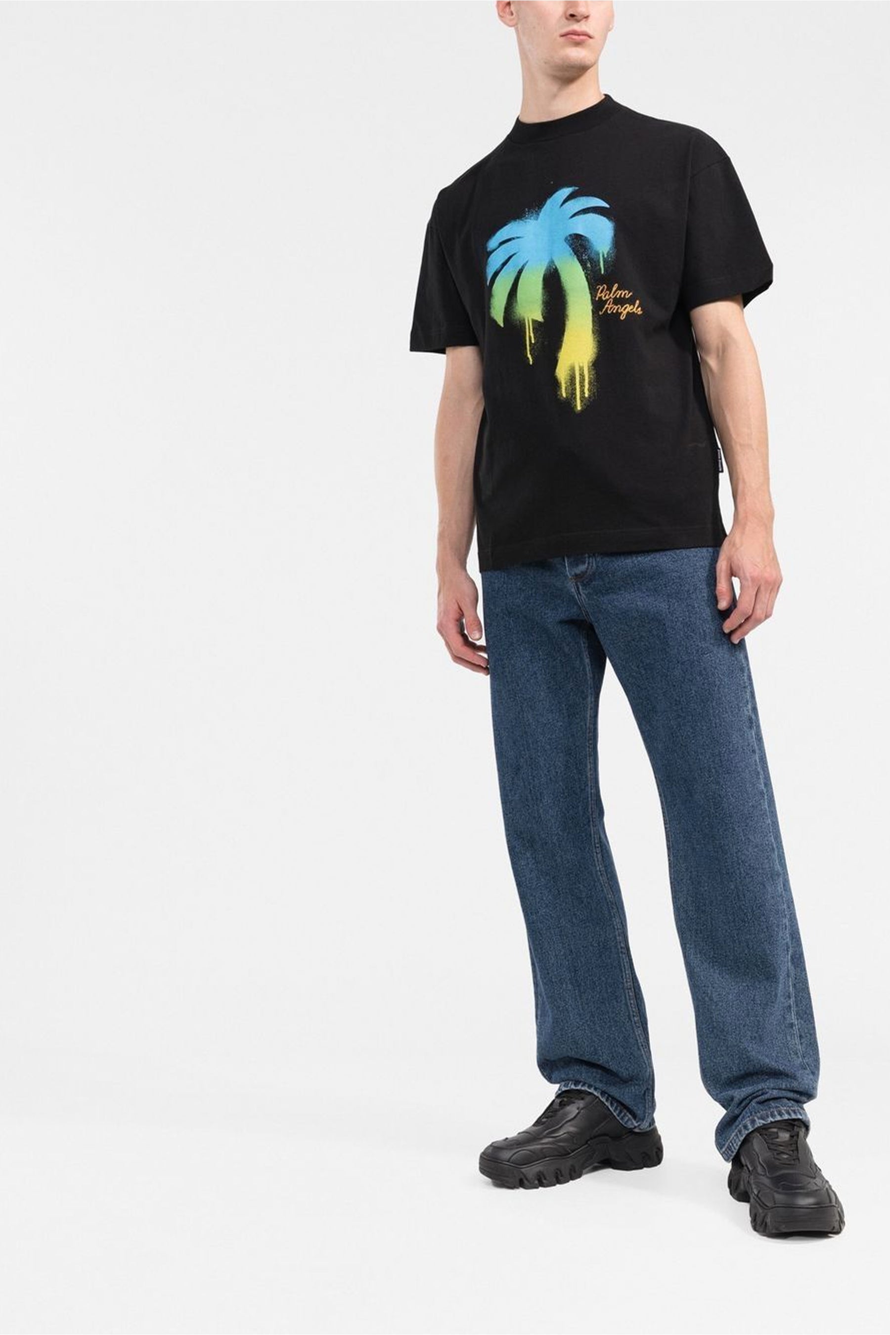 Palm Angels graffiti-print logo T-shirt