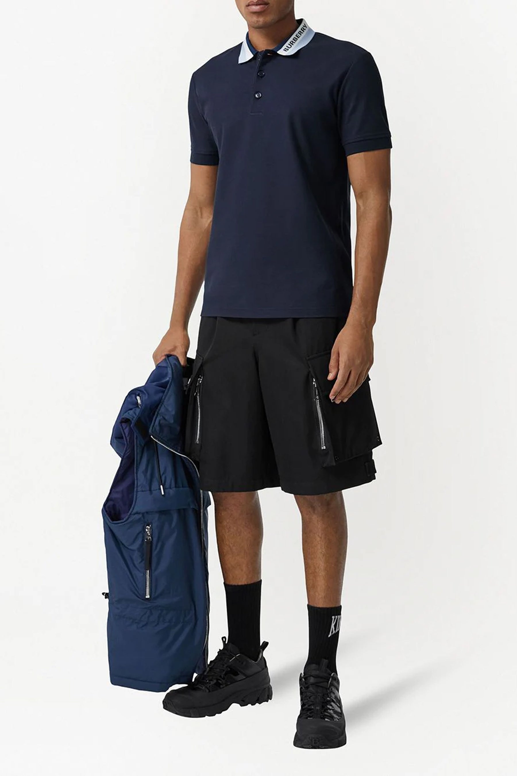 Burberry intarsia-knit logo polo shirt