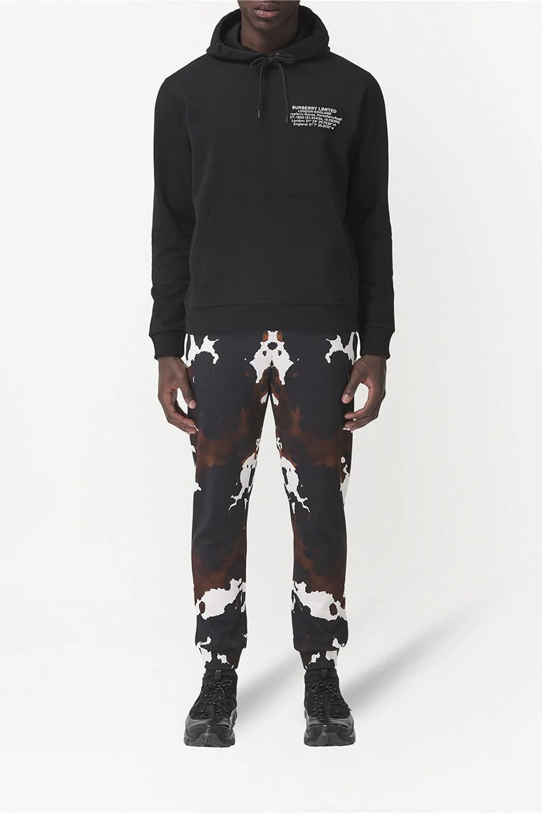 Burberry Location-print drawstring hoodie
