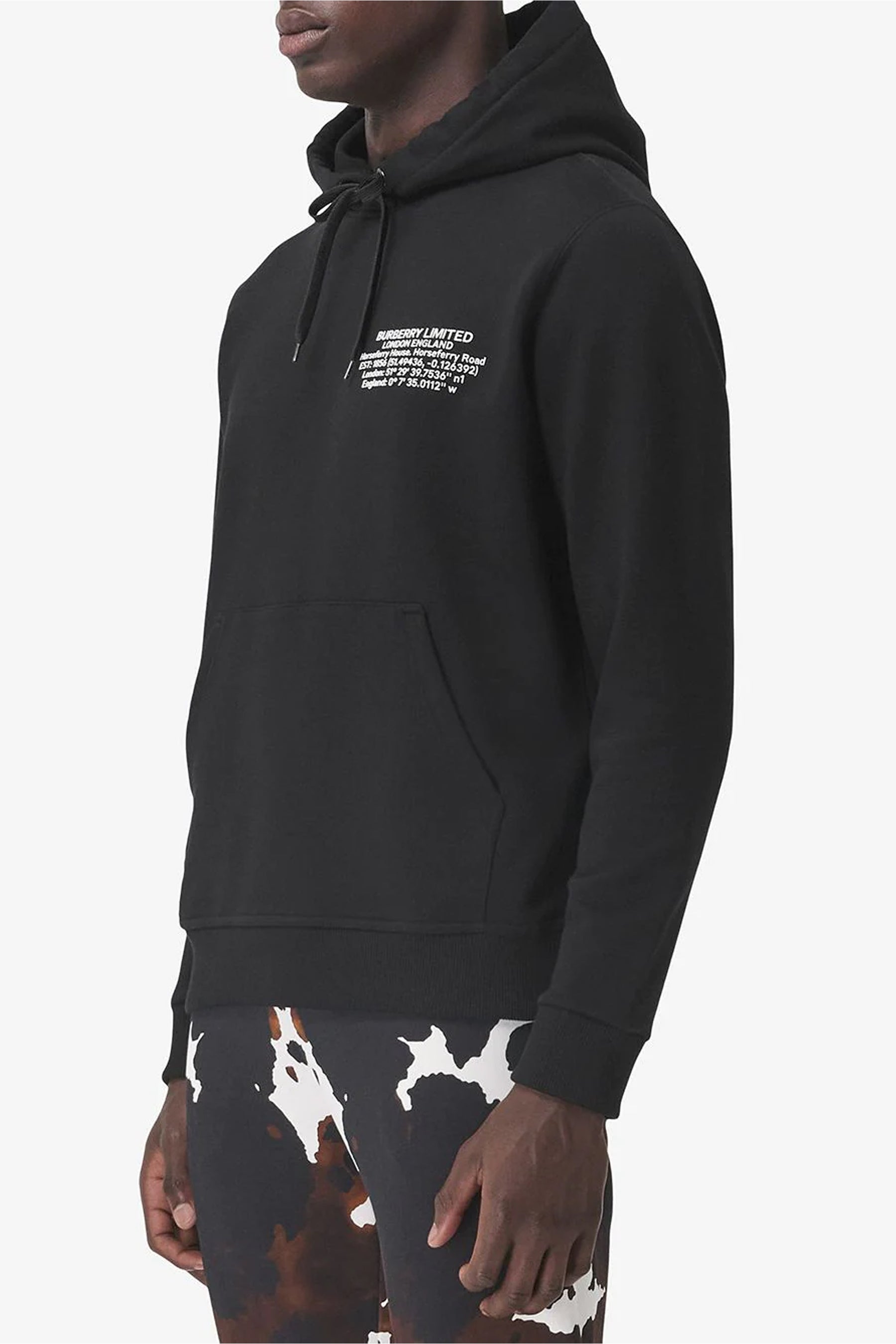 Burberry Location-print drawstring hoodie