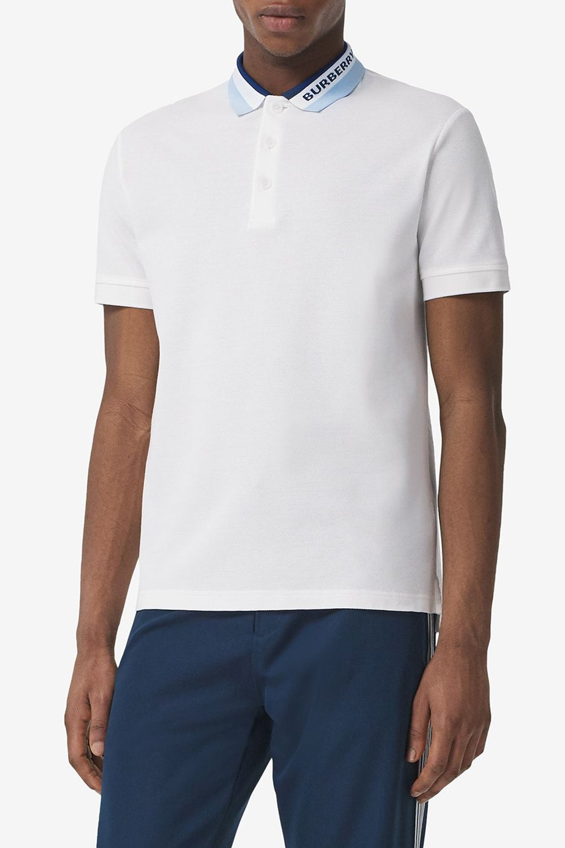 Burberry contrast-collar polo shirt