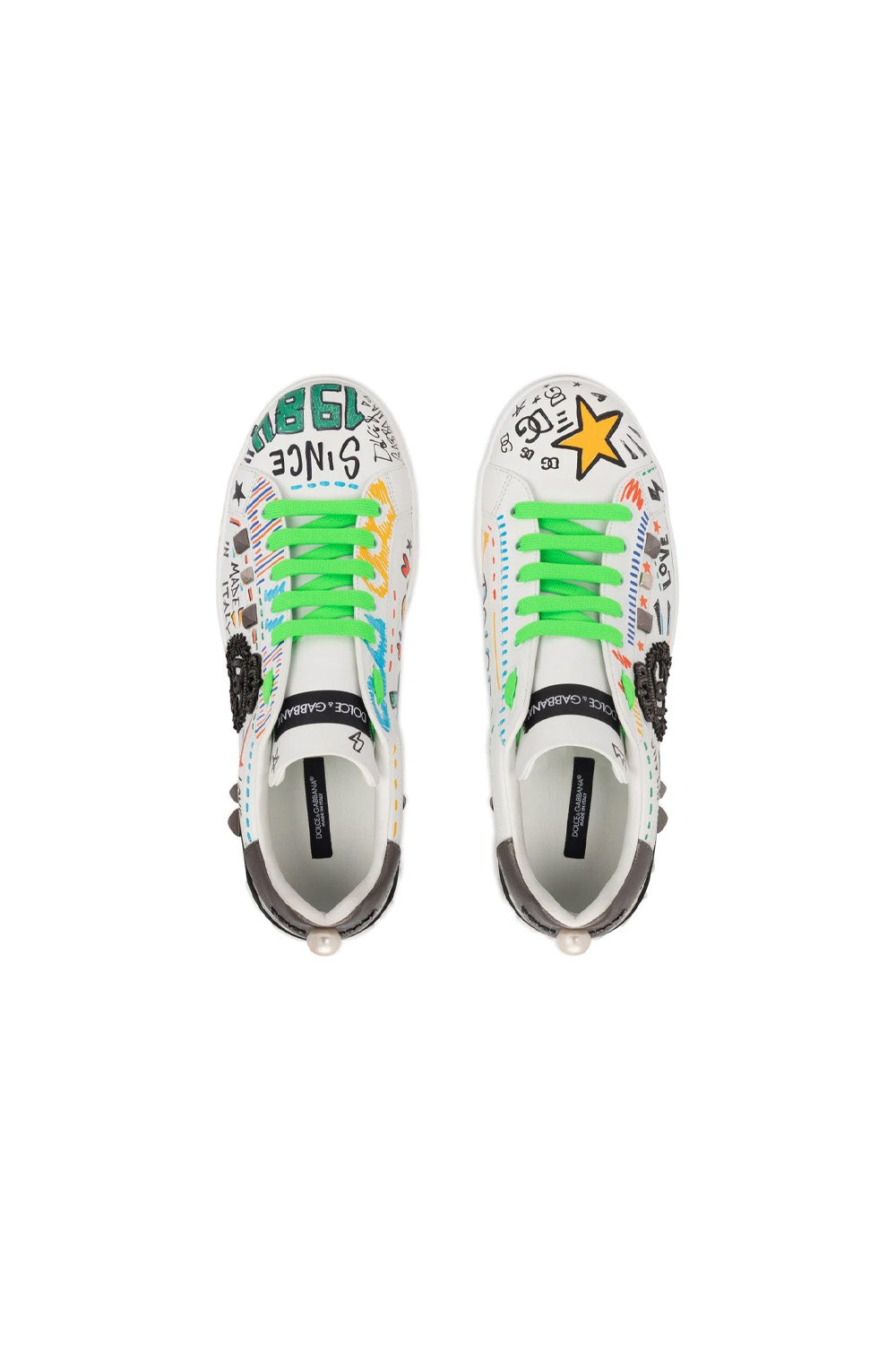Dolce & Gabbana graffiti-print low-top sneakers