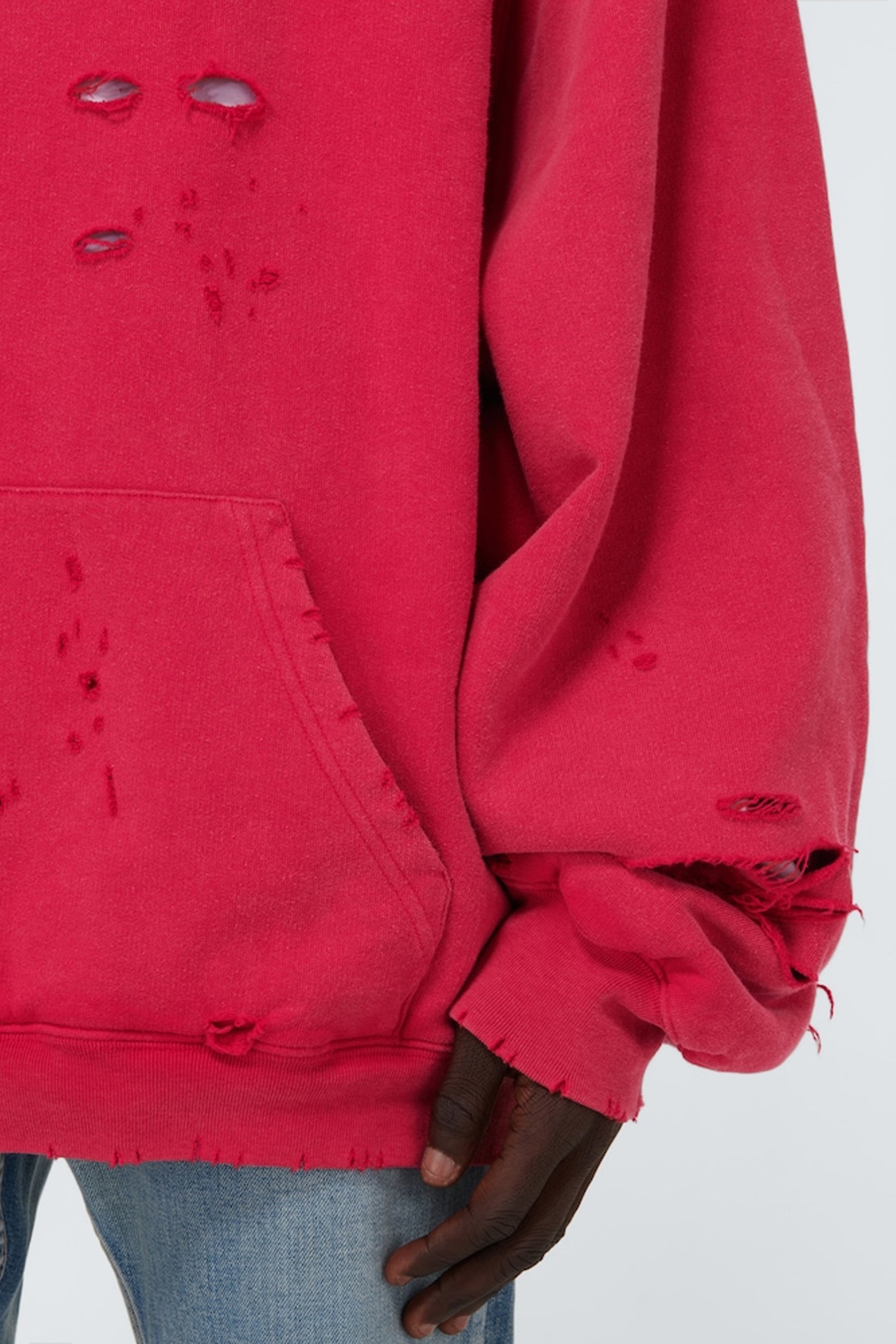 Balenciaga Destroyed Hoodie Red