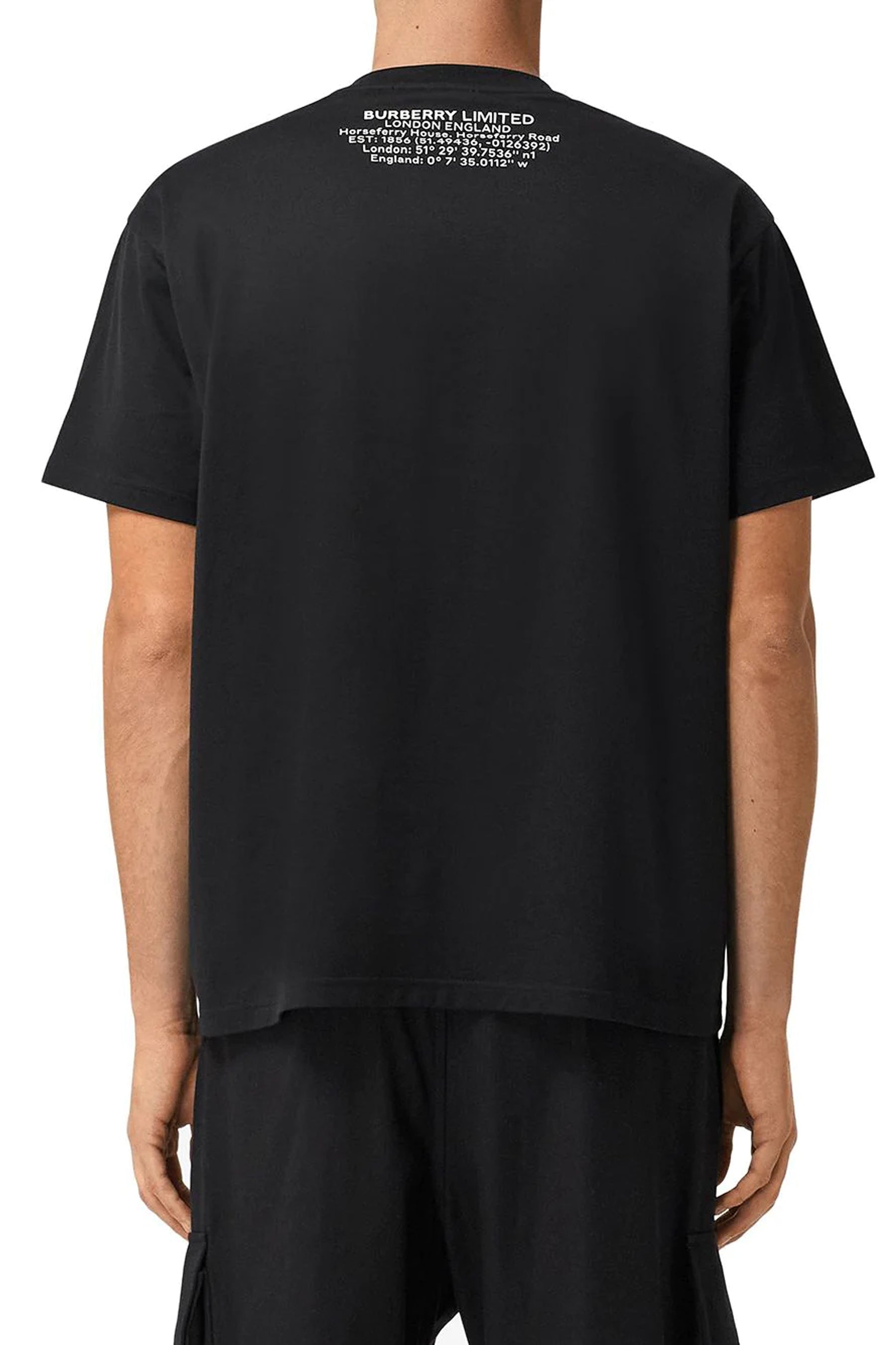 Burberry Black Oversized Orange Logo T-Shirt
