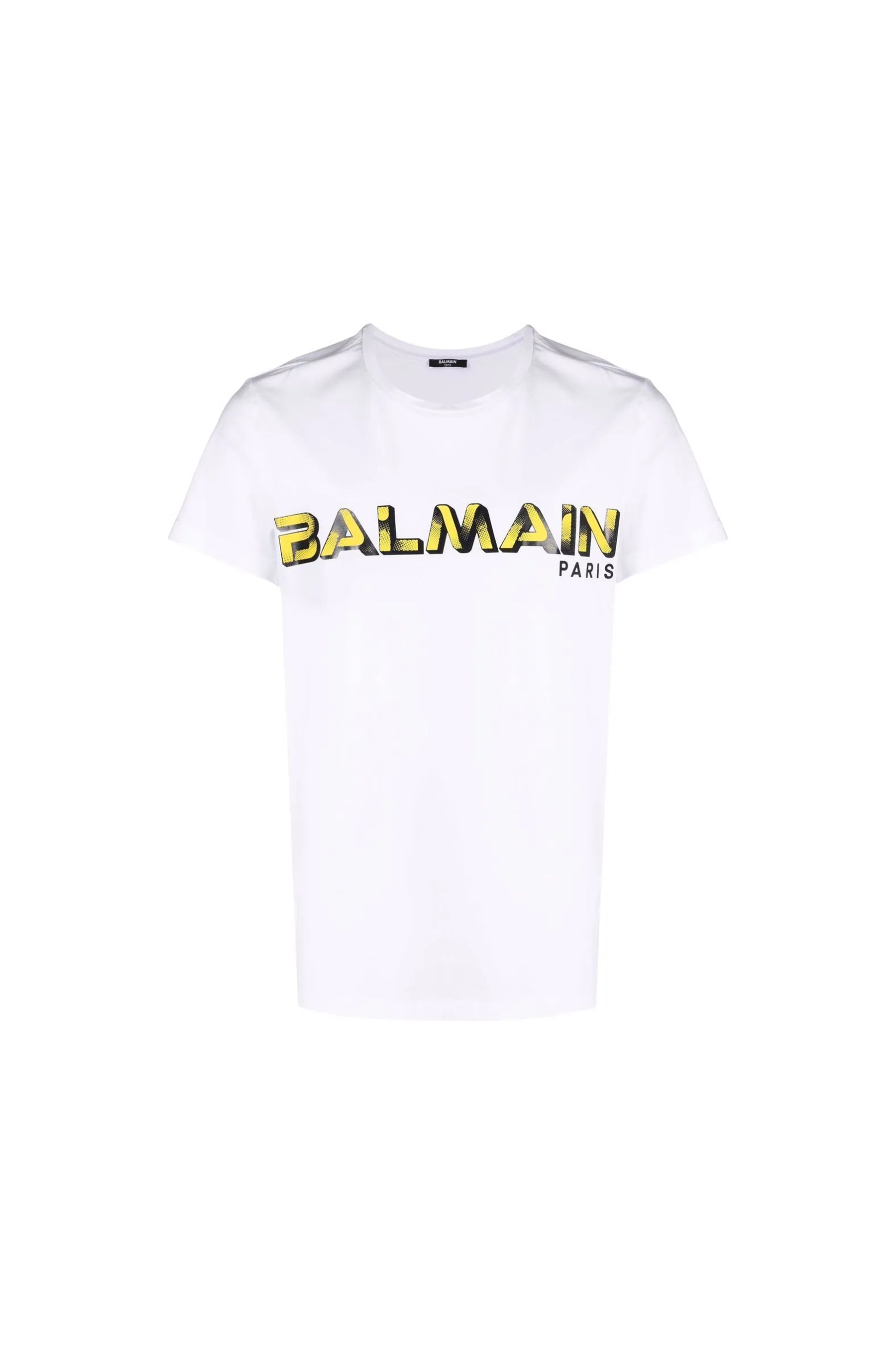 Balmain White T-Shirt Graphic Logo Print