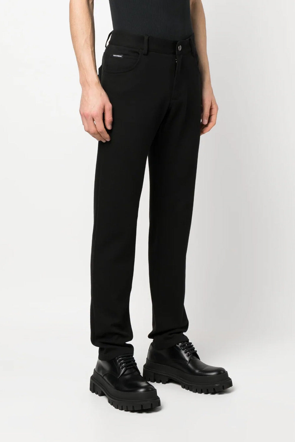 Dolce & Gabbana logo-plaque straight-leg trousers
