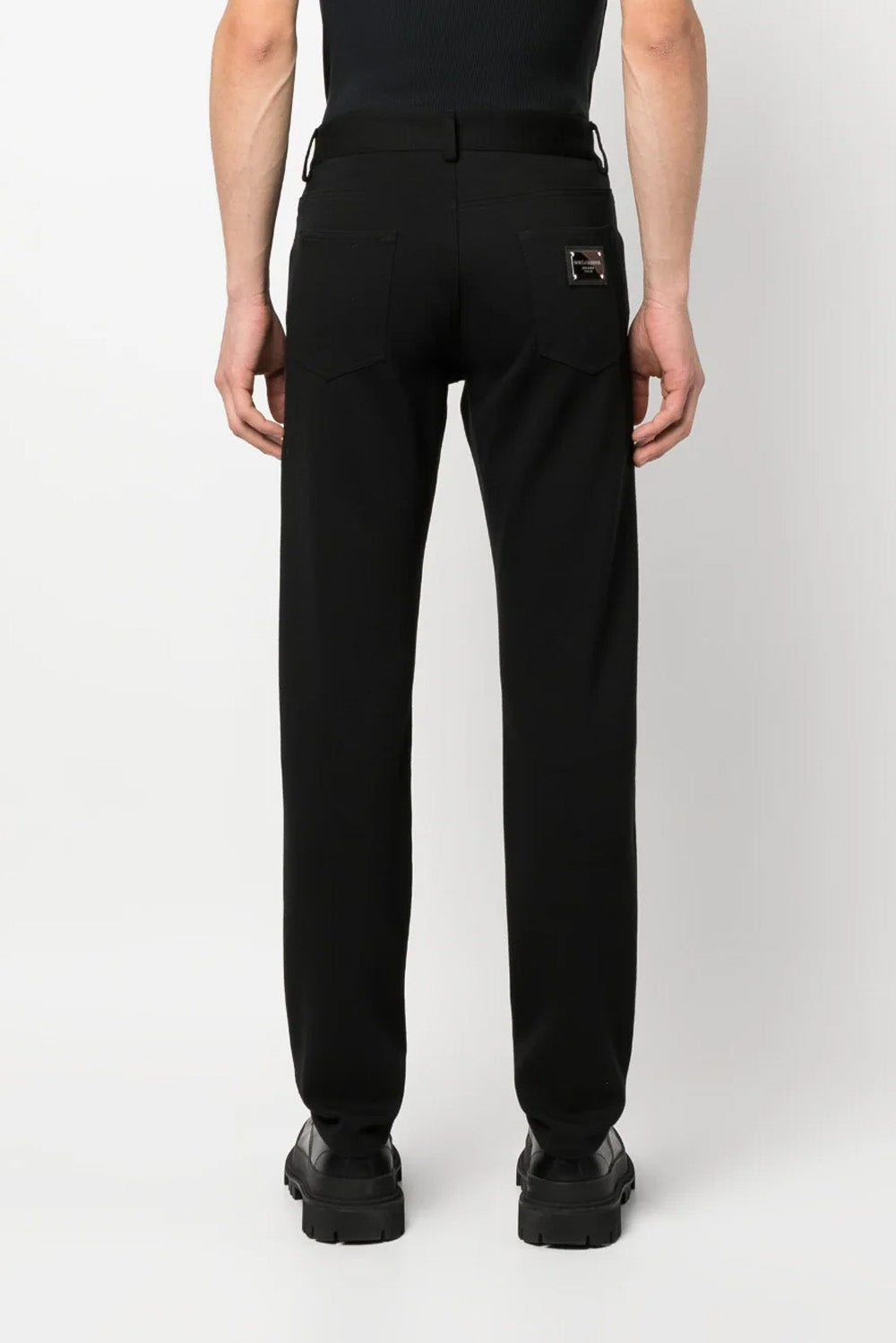 Dolce & Gabbana logo-plaque straight-leg trousers