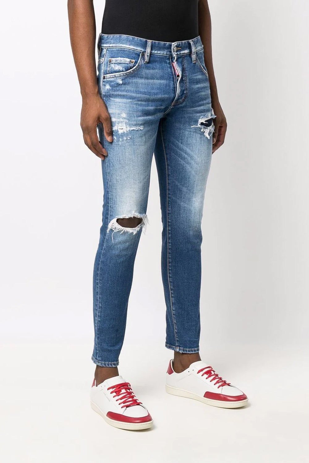 Dsquared2 mid-rise distressed straight-leg jeans