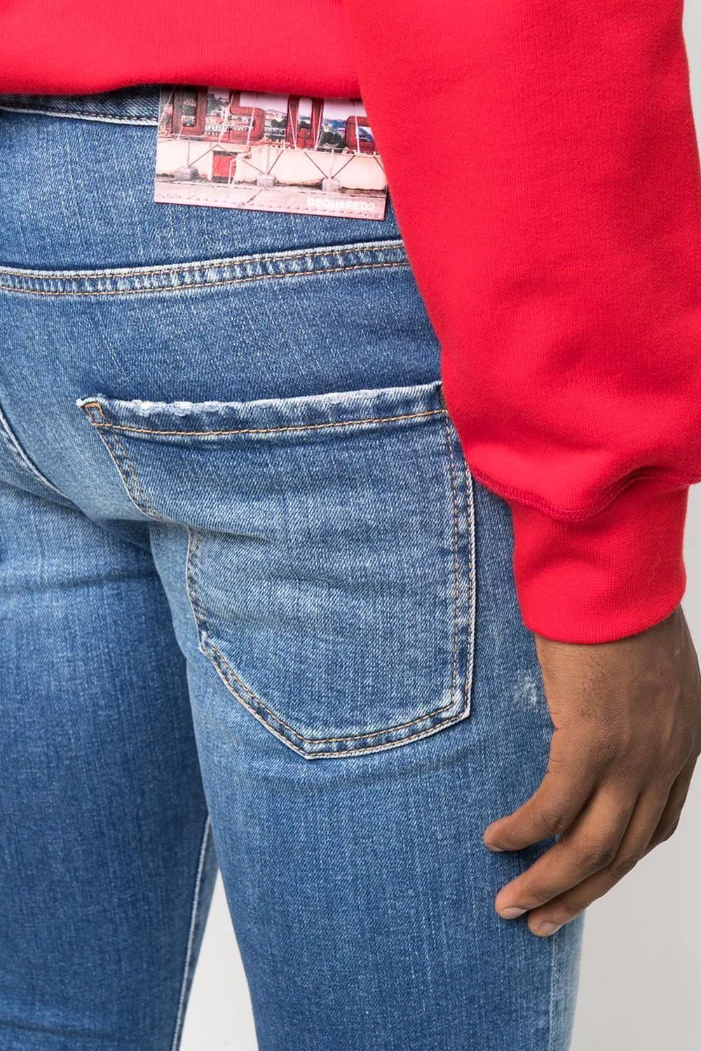Dsquared2 mid-rise distressed straight-leg jeans