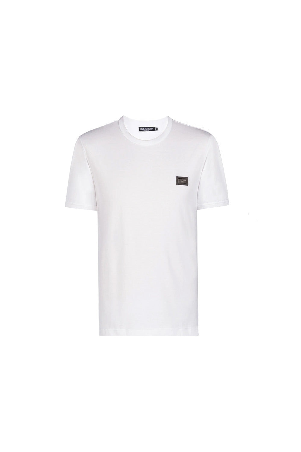 Dolce & Gabbana T-shirt In Cotton With Plate In White