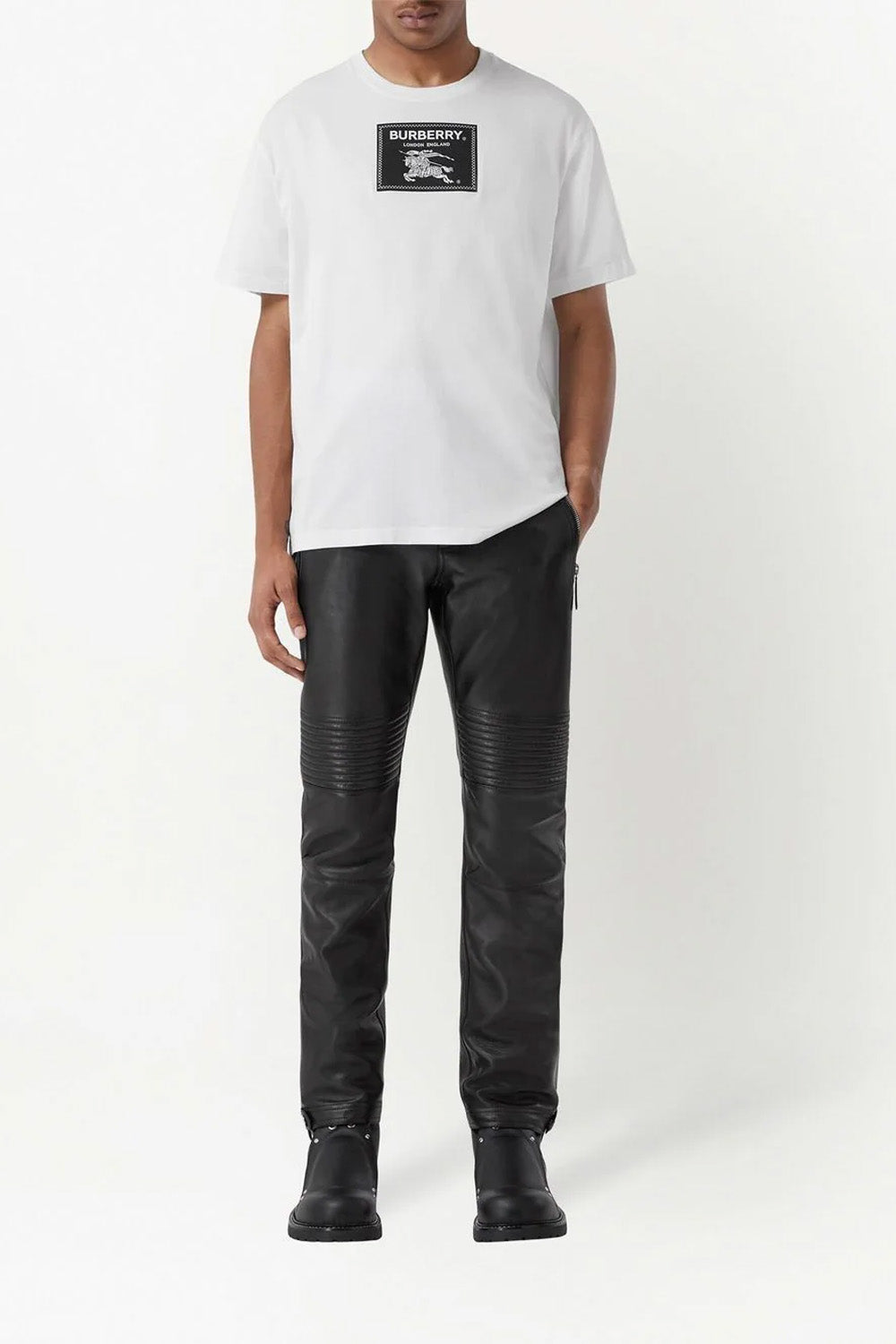Burberry logo-patch cotton T-shirt white