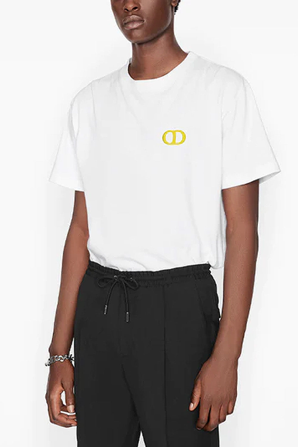 DIOR 'CD ICON' T-SHIRT WHITE/YELLOW