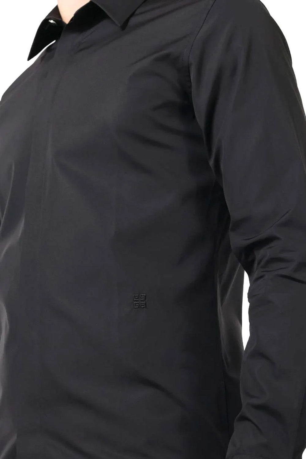 Givenchy 4G-embroidered cotton shirt black
