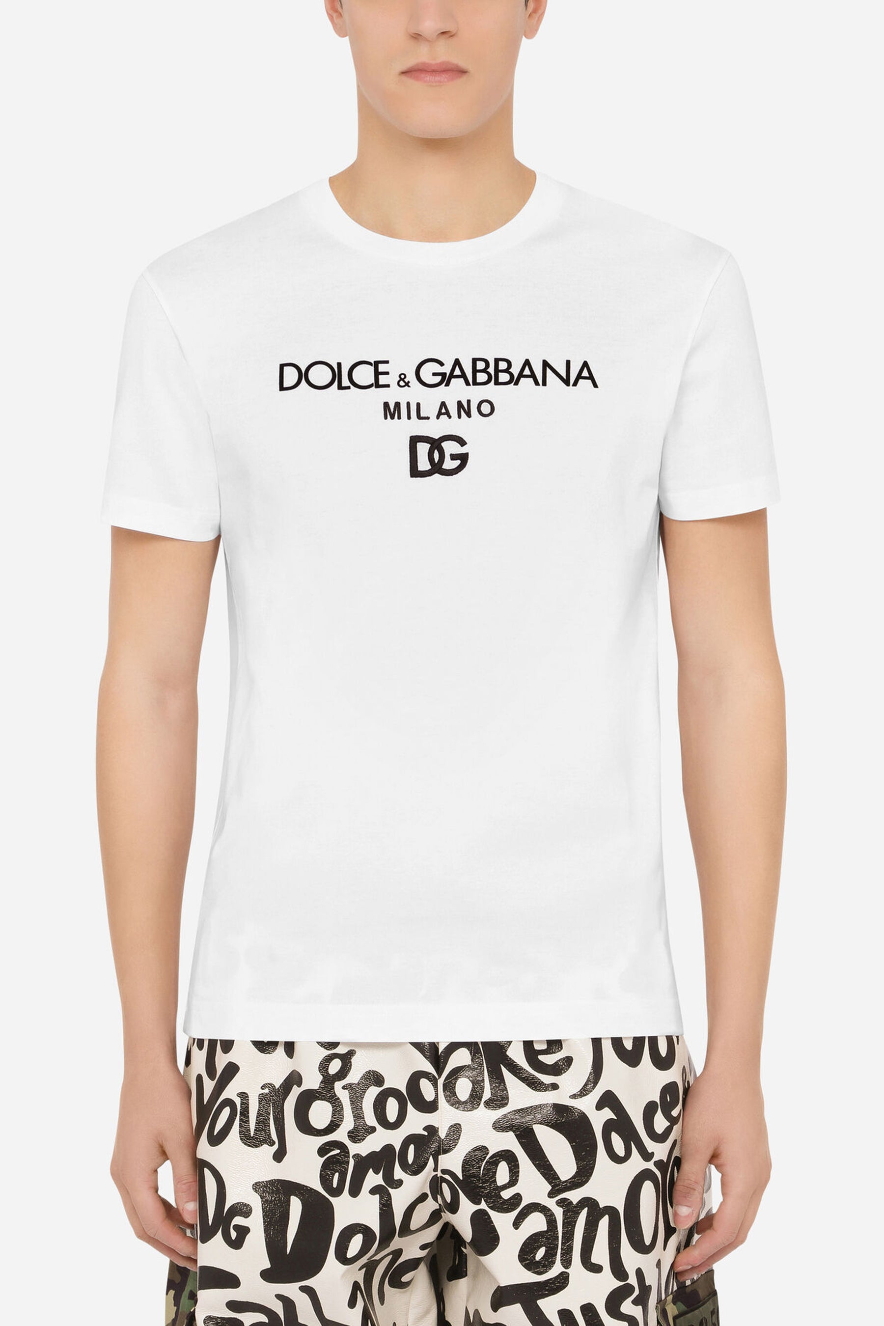 Dolce & Gabbana DG logo print white T-shirt