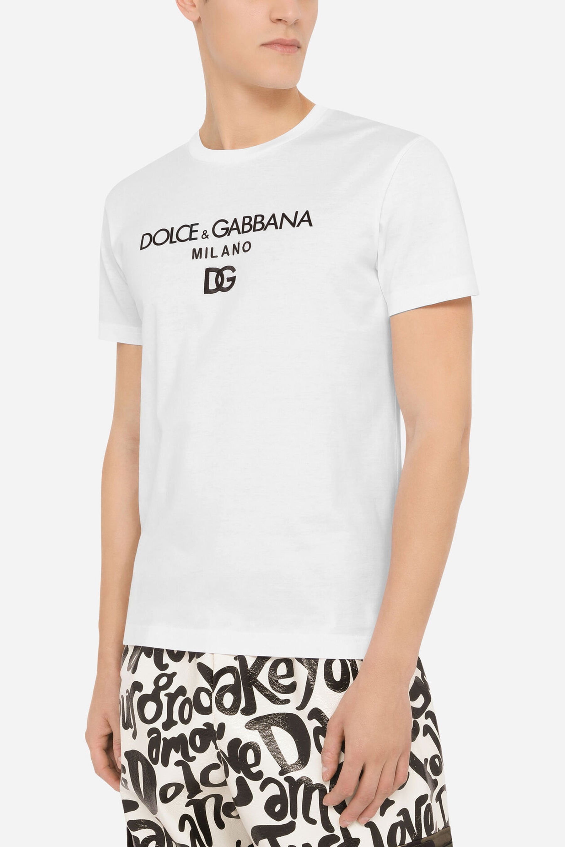 Dolce & Gabbana DG logo print white T-shirt