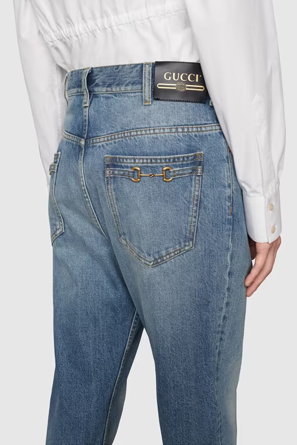 Gucci Straight-leg denim pant in blue