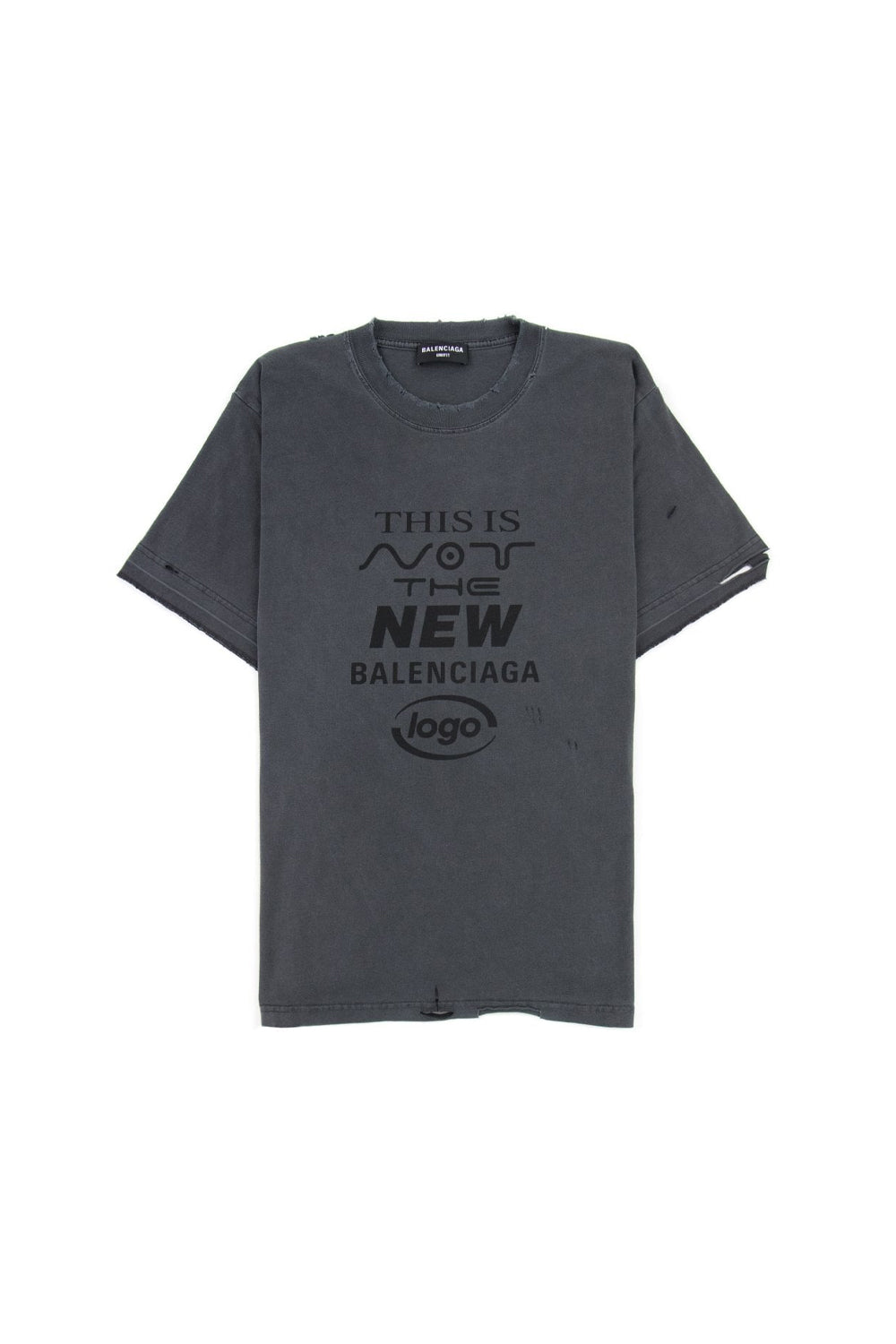 Balenciaga logo print distressed-finish T-shirt